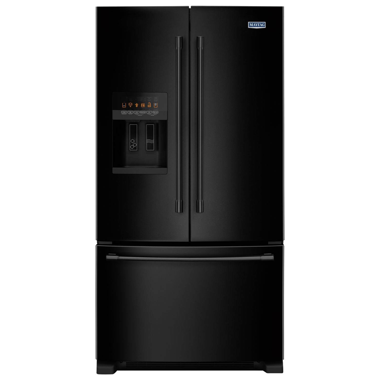 Maytag 36" 25 Cu. Ft. French Door Refrigerator with LED Lighting - Black