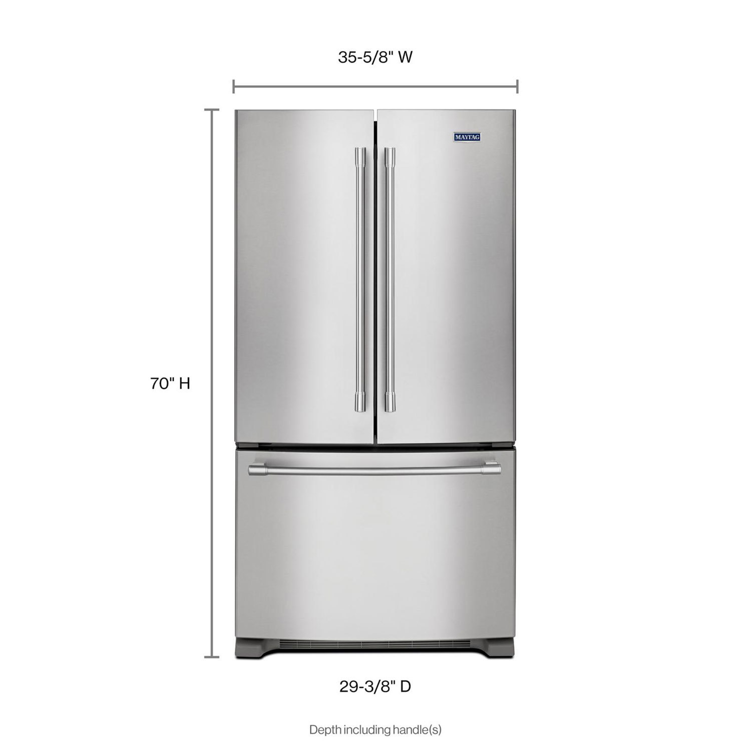 Réfrigérateur à deux portes à profondeur de comptoir 20 pi³ 36 po Maytag - Inox