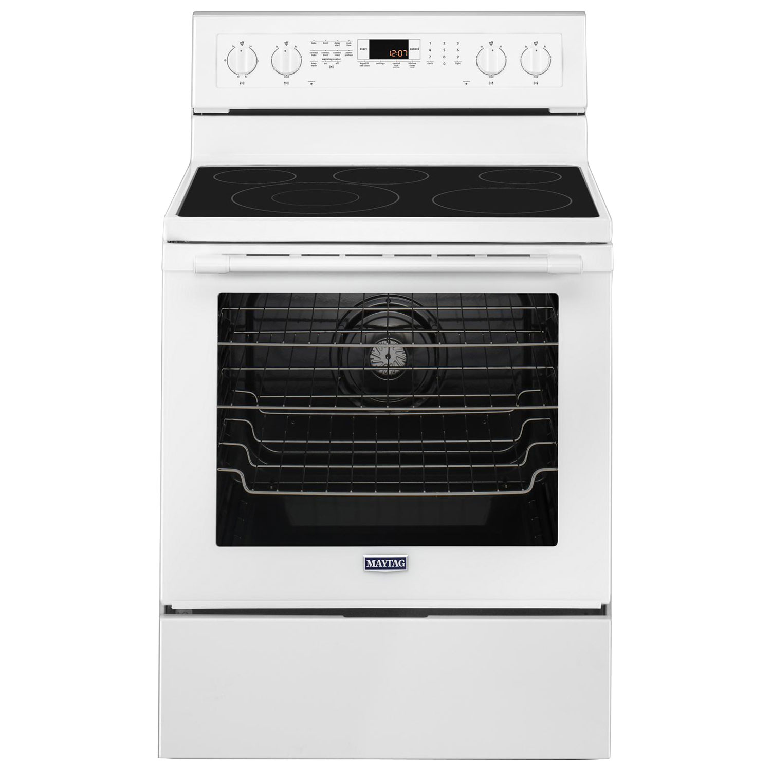 Maytag 30" 6.4 Cu. Ft. True Convection 5-Element Freestanding Electric Range (YMER8800FW) - White