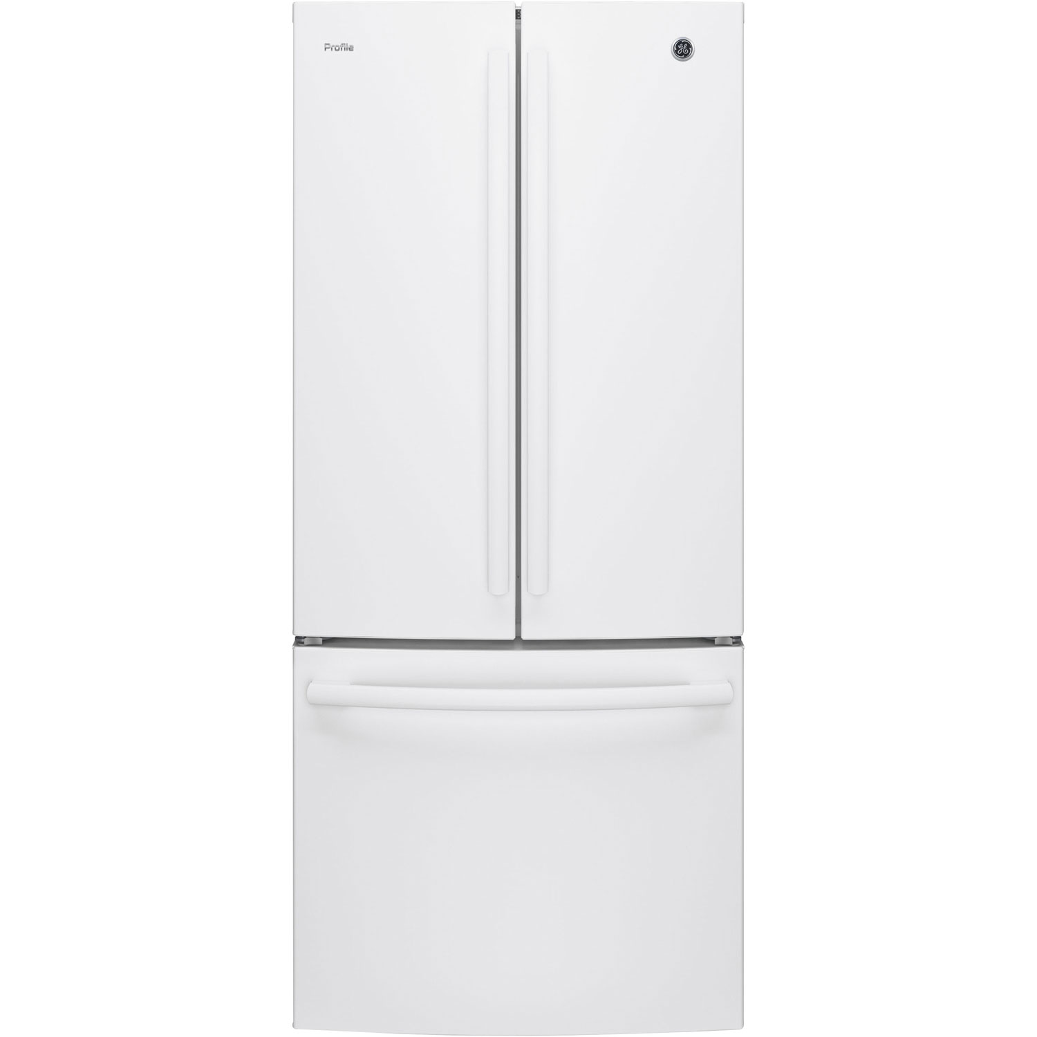 GE Profile 30" 20.8 Cu. Ft. French Door Refrigerator with Water Dispenser (PNE21NGLKWW) - White