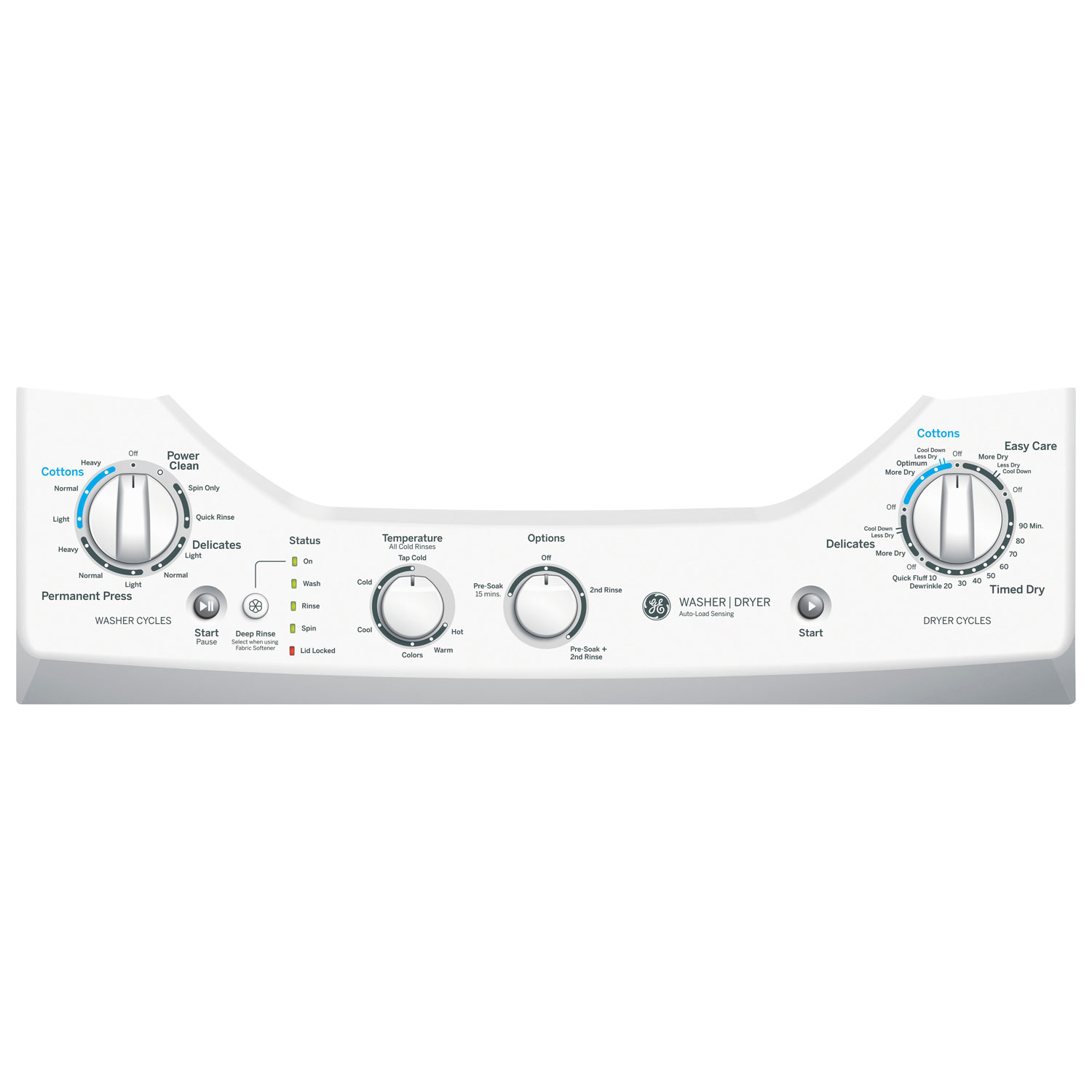 GE 4.4 Cu. Ft. Gas Washer & 4.4 Cu. Ft. Dryer Laundry Centre - White