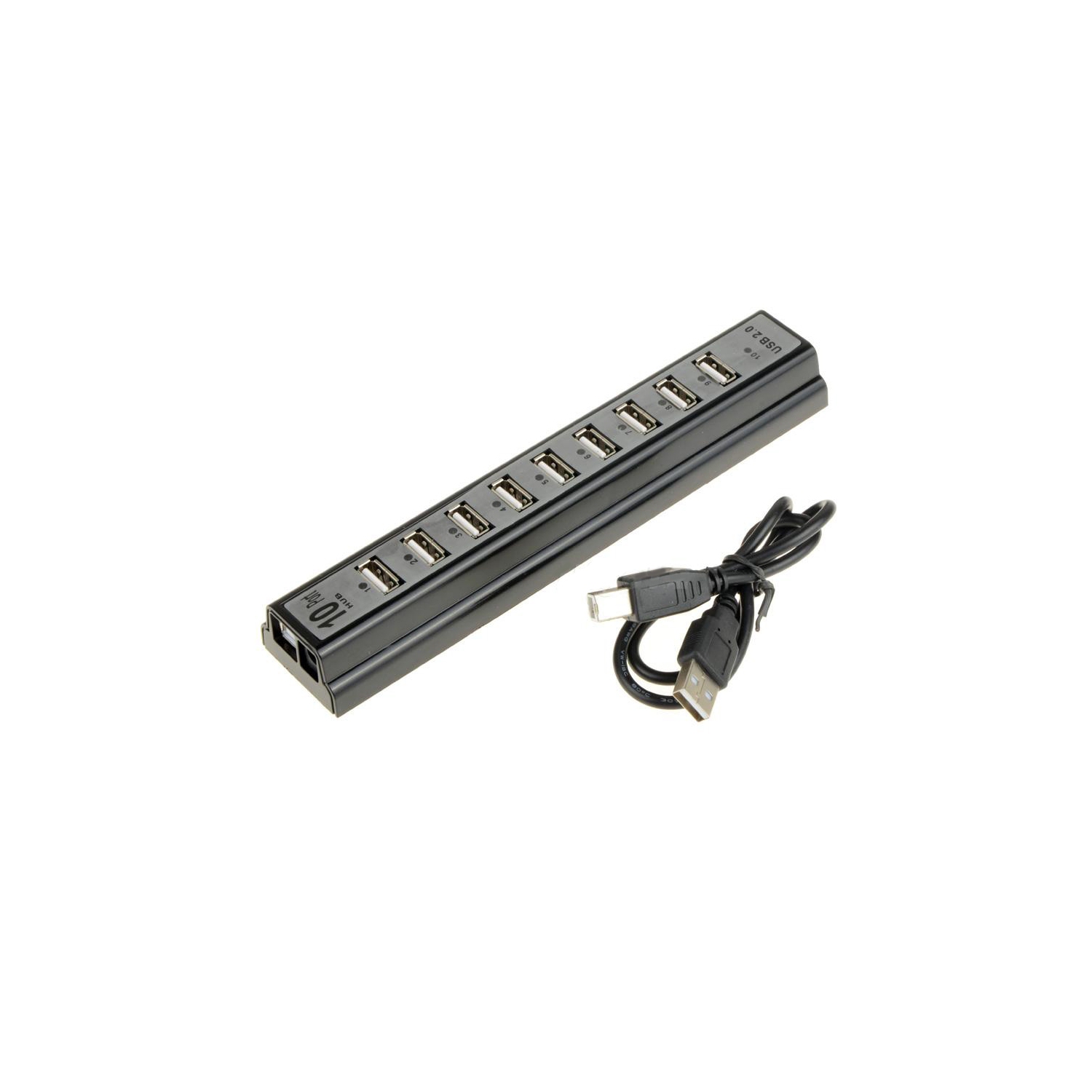 axGear HUB externe USB 2.0 à 10 ports avec adaptateur secteur pour ordinateur PC MAC