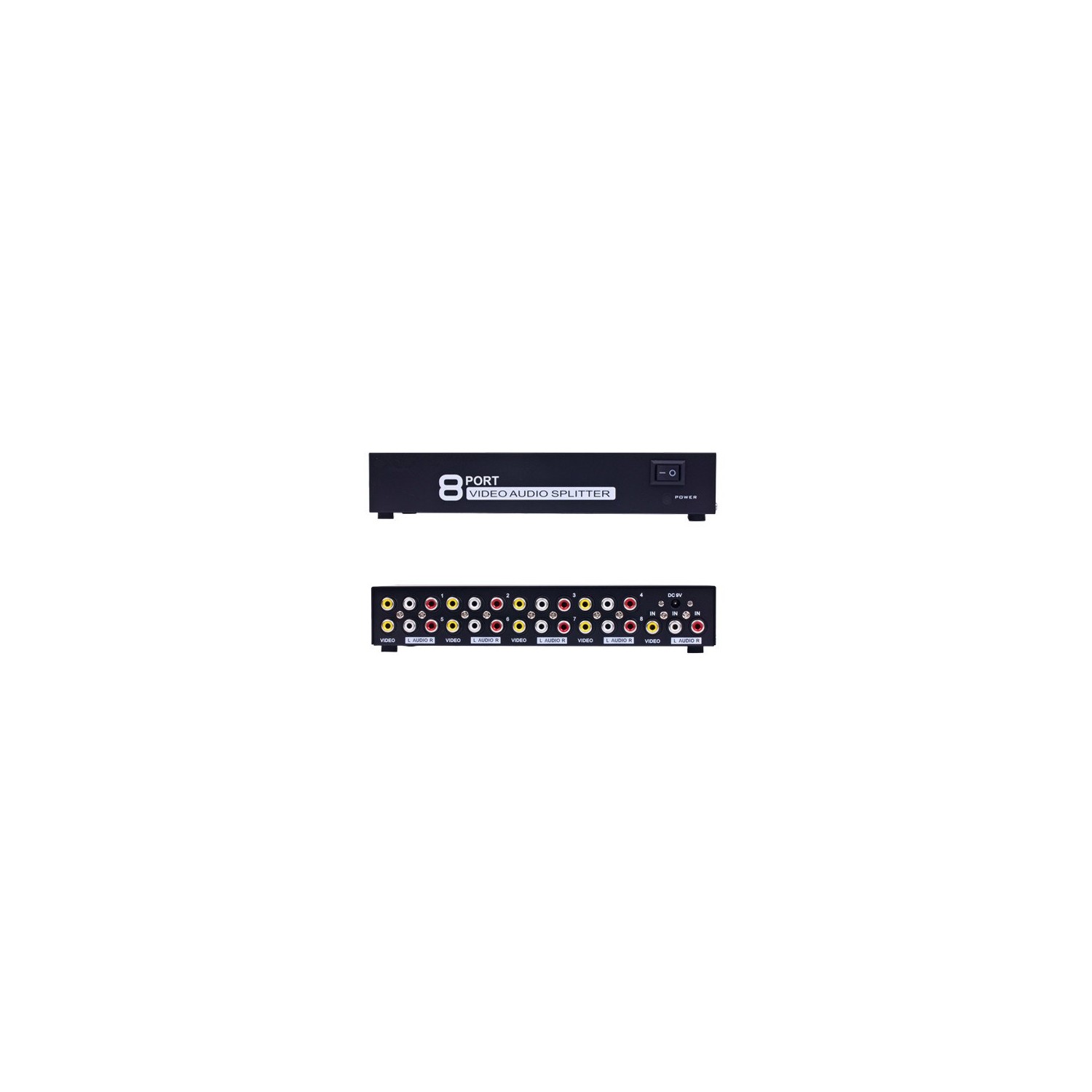 axGear Video Audio 3 RCA Composite AV 8 Ports Selector 8-Way Splitter Box New