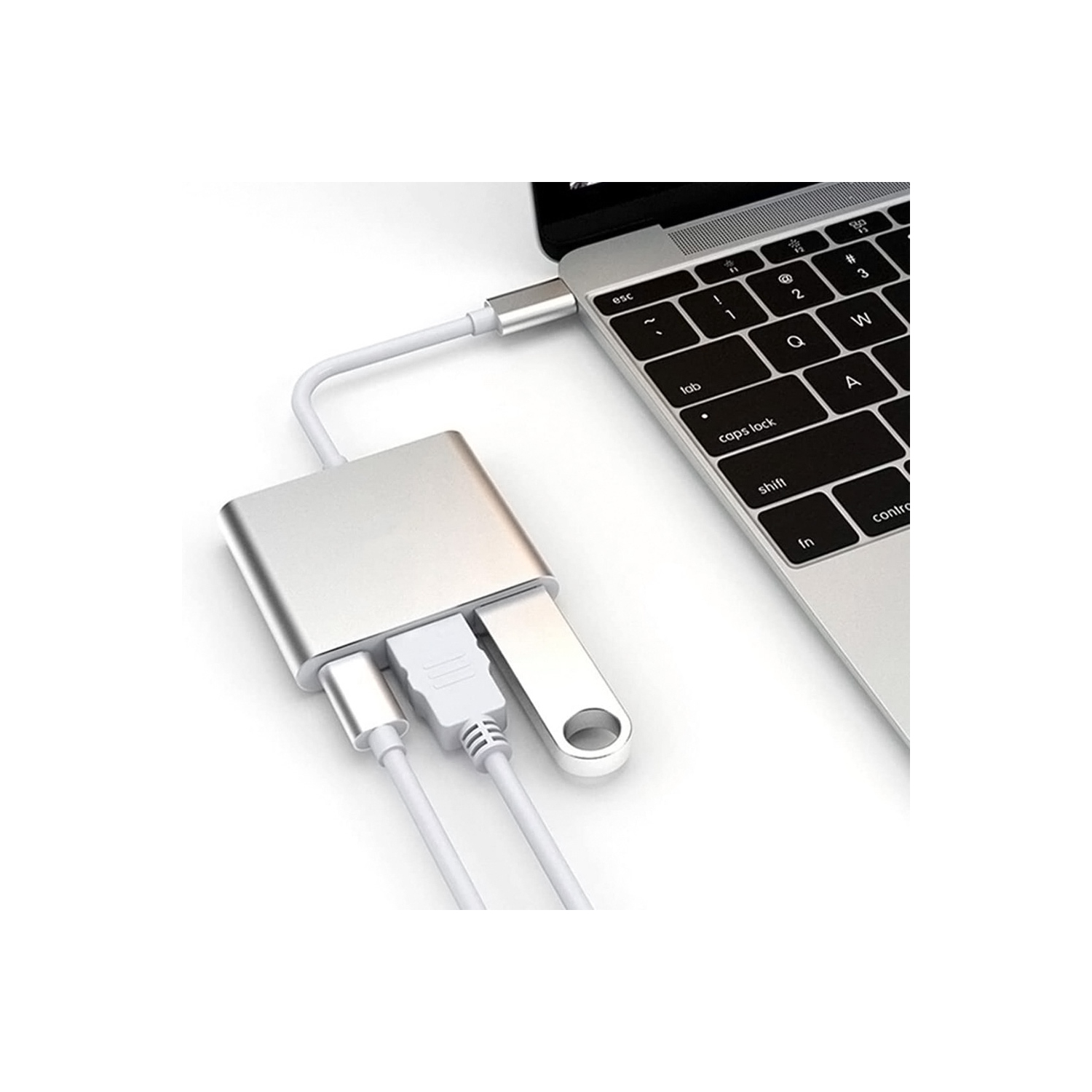 axGear Adaptateur de concentrateur de charge USB 3.1 Type C vers HDMI USB 3.0 Convertisseur USB-C pour Macbook