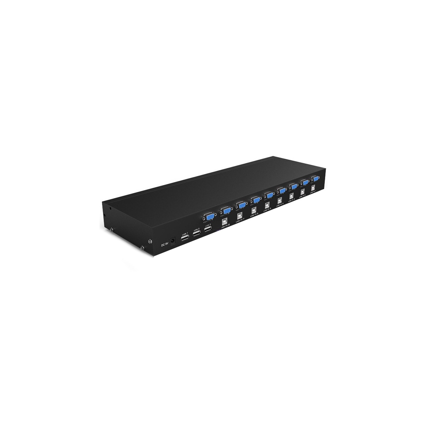 axGear Commutateur KVM USB manuel à 8 ports Partager Clavier Souris Moniteur Câble de sélection de PC