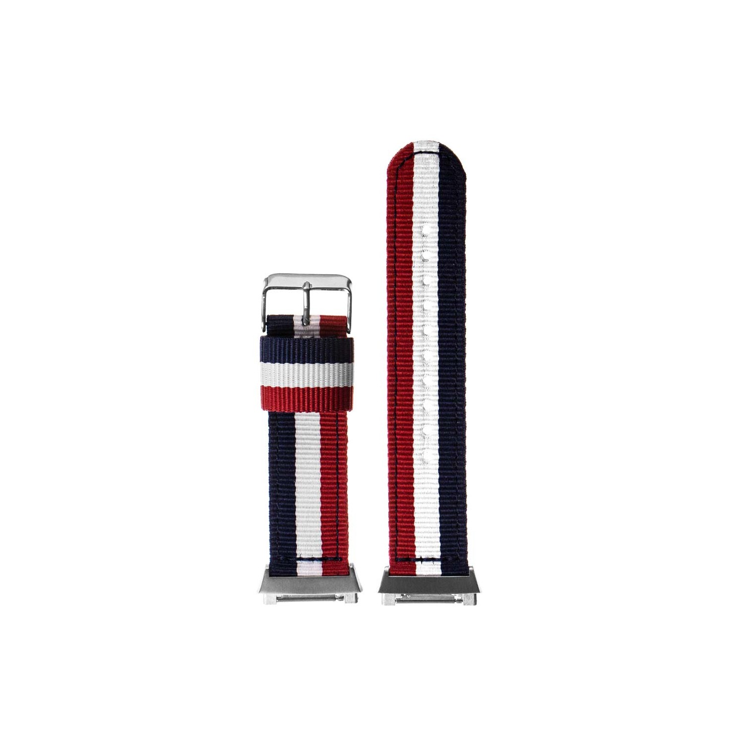 StrapsCo Ballistic Nylon NATO Watch Strap Band for Fitbit Ionic in Blue White and Red