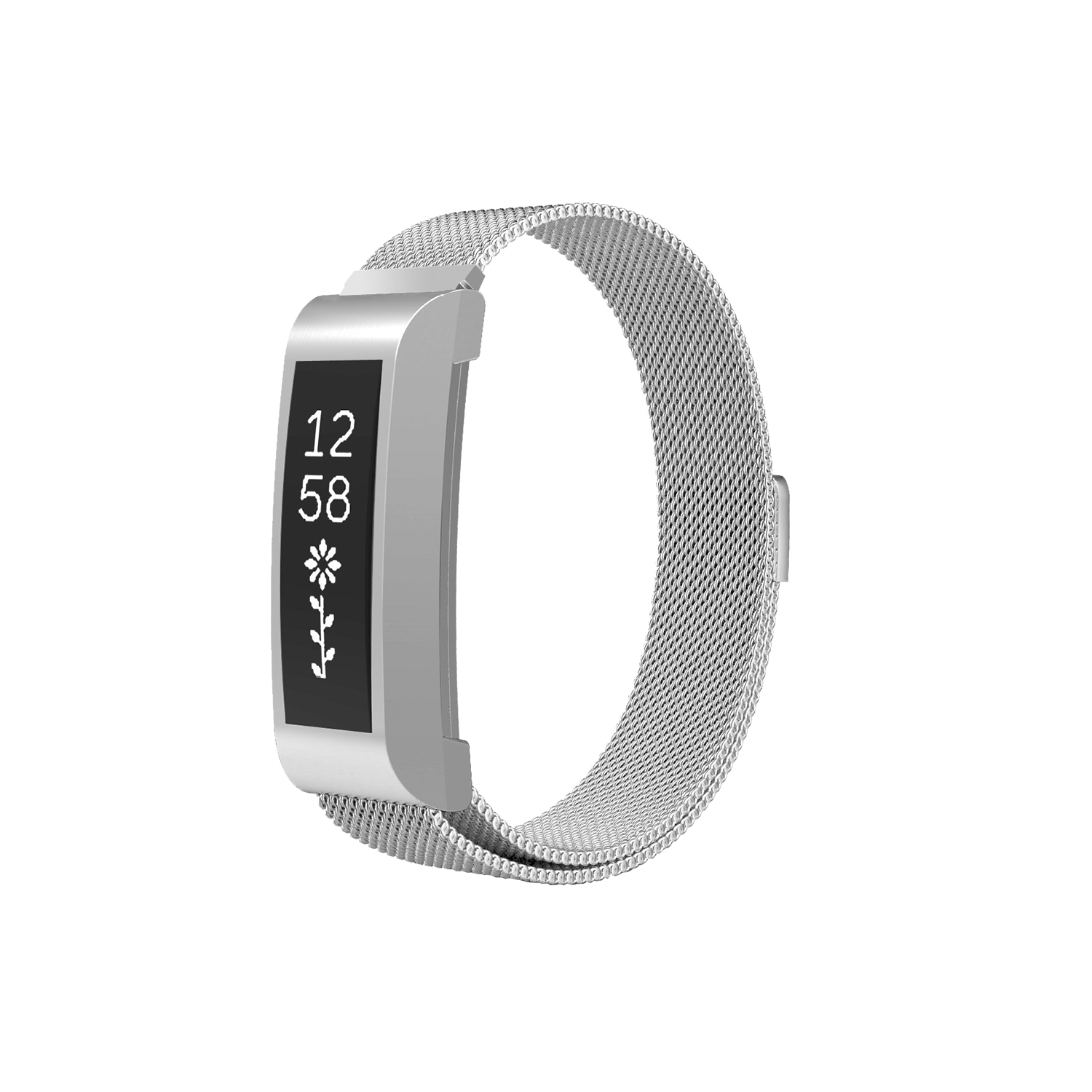 StrapsCo Milanese Mesh Bracelet w/ Case Protector Replacement Band Strap for Fitbit Alta & HR in Black