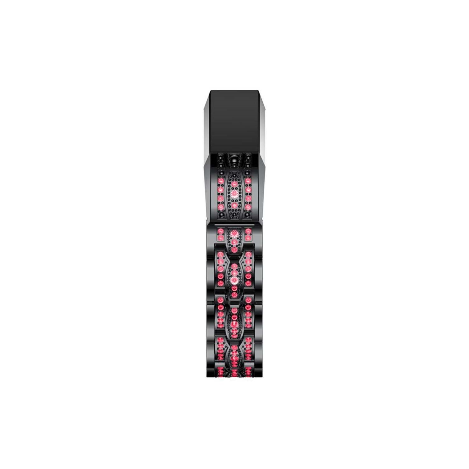 StrapsCo Pink Rhinestone Bracelet Band Strap for Fitbit Alta & HR in Black