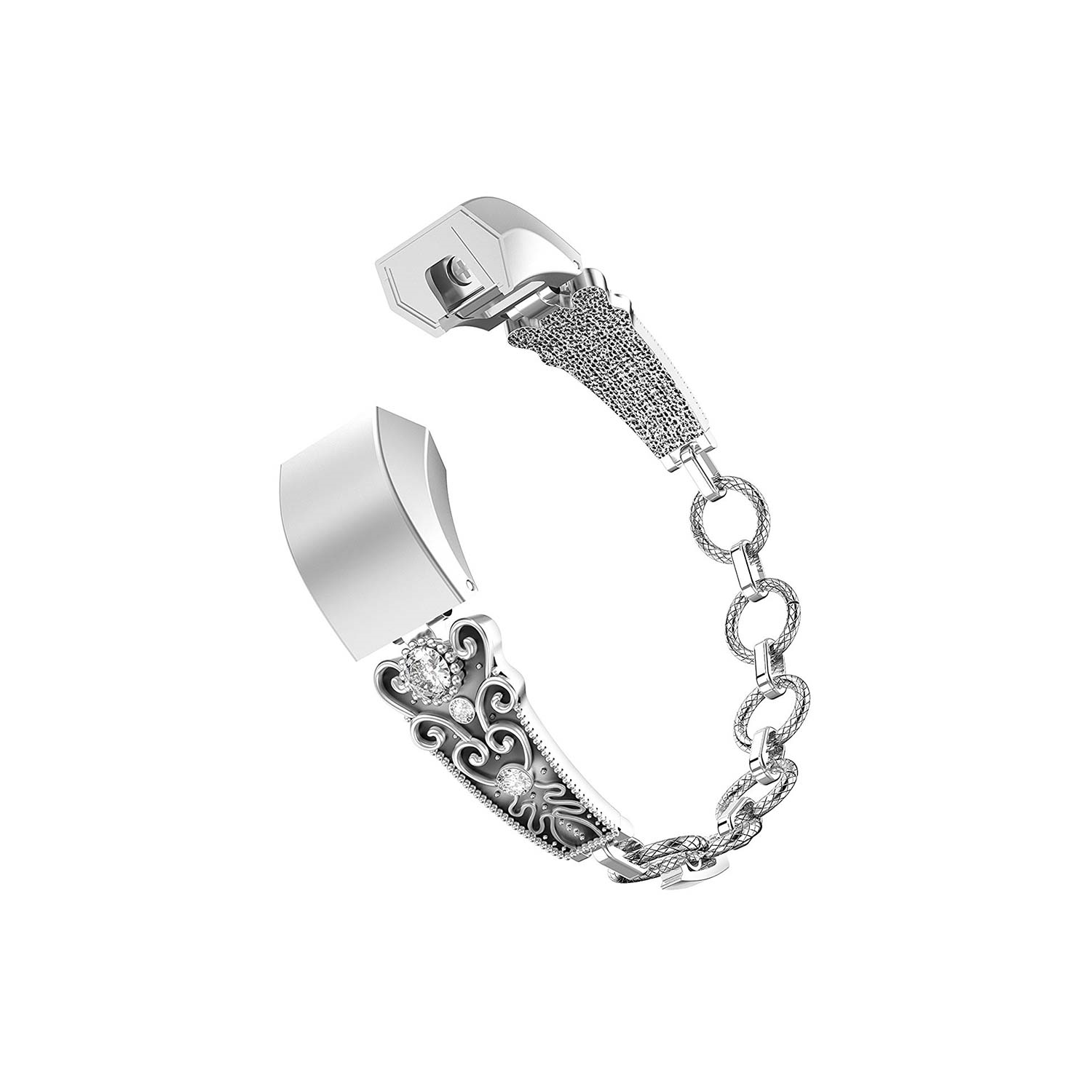 StrapsCo Vintage Stainless Steel Bracelet Band Strap for Fitbit Alta & Alta HR