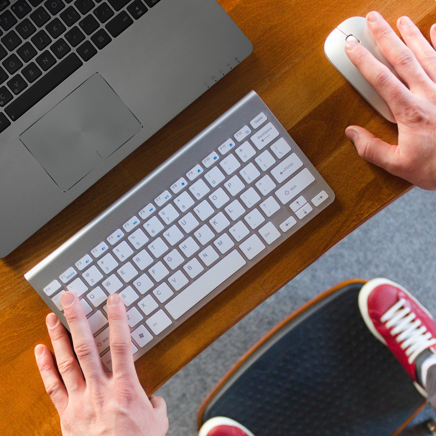 AnthroDesk Slim Wireless Keyboard and Mouse Combo, 2.4GHz USB