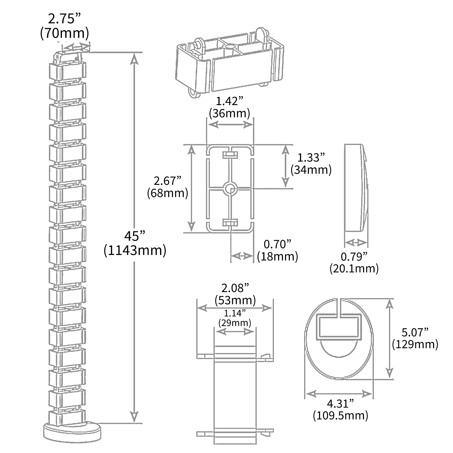 Cable Management - Spine Cord Organizer - Wire Protector Raceway