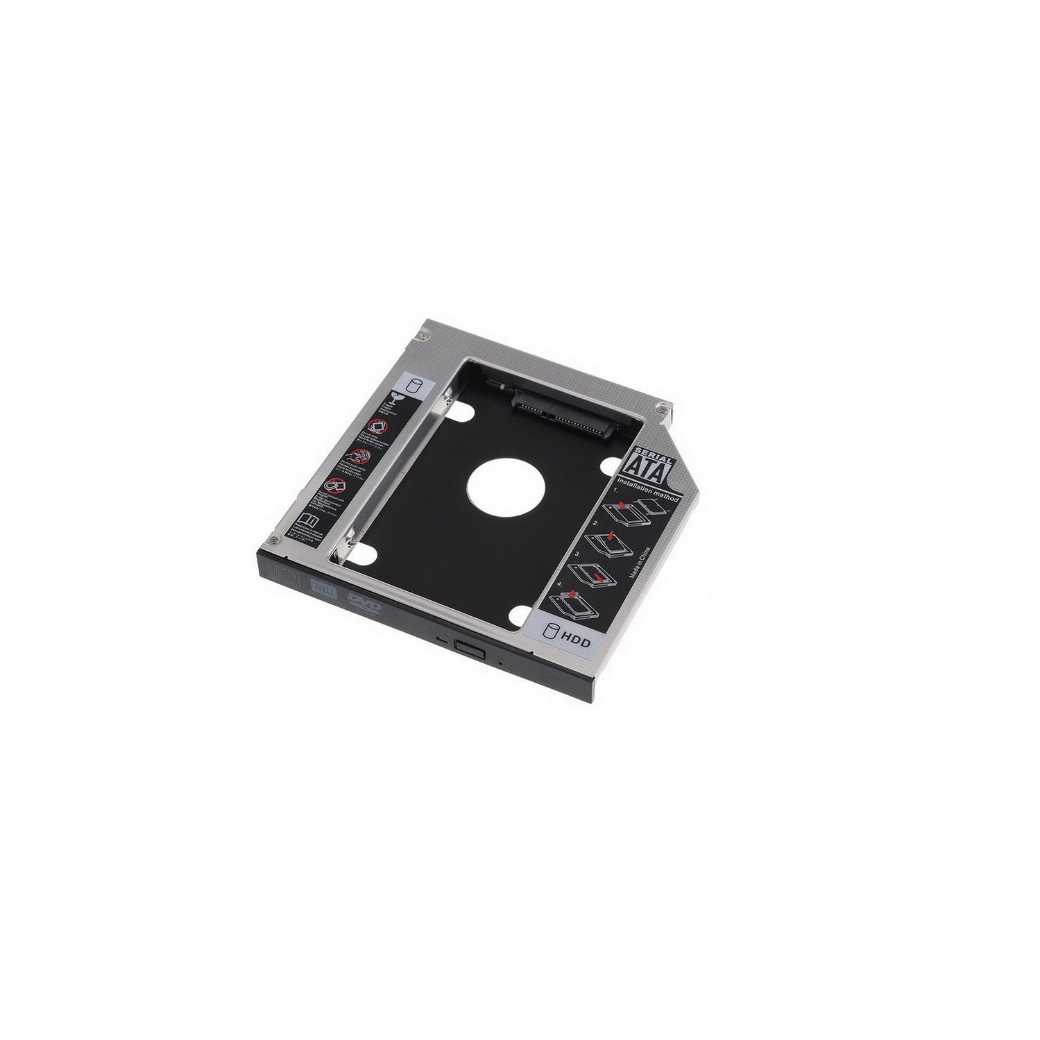 axGear SATA 2nd HDD SSD Hard Drive Caddy for 12.7mm Universal CD