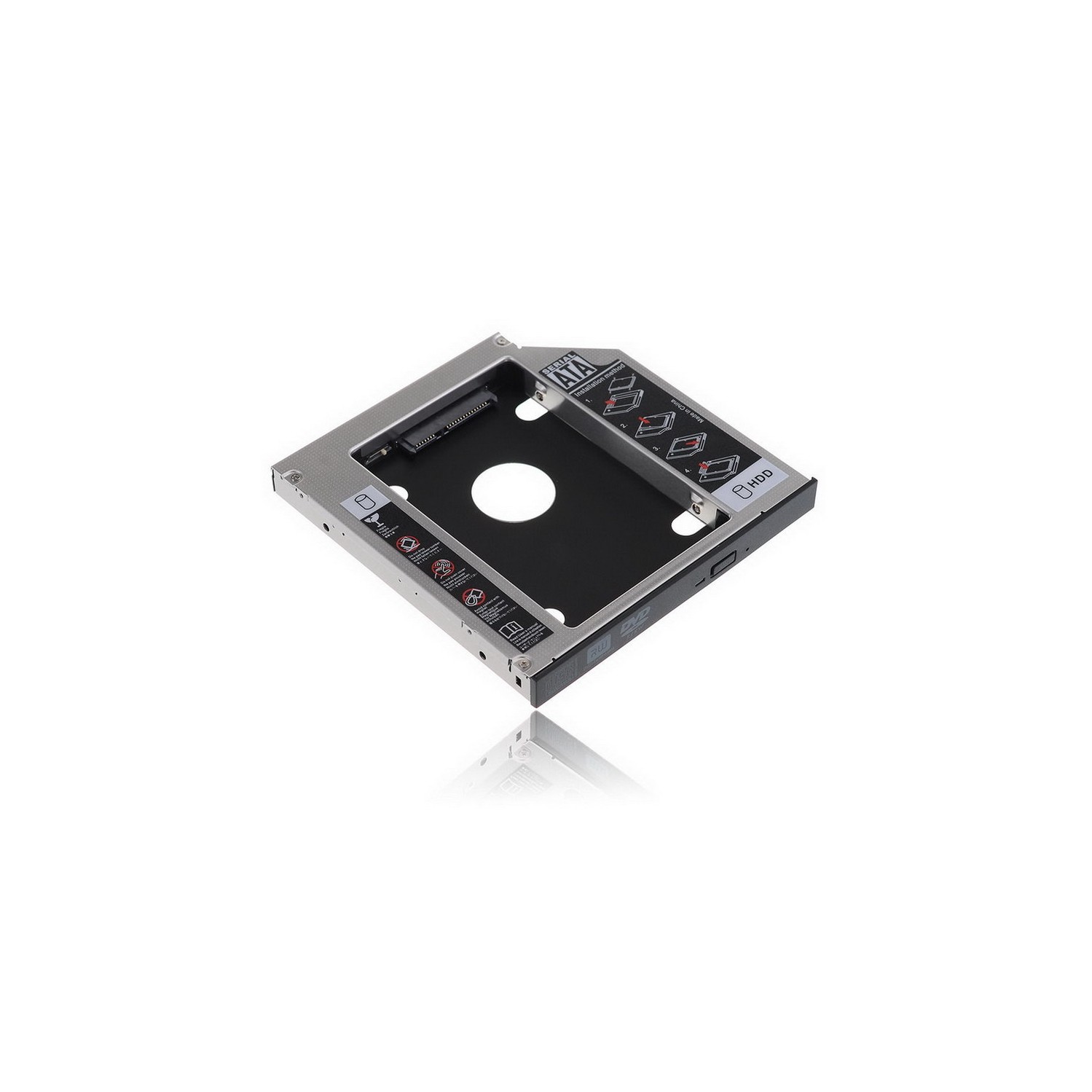 axGear SATA 2nd HDD SSD Hard Drive Caddy for 12.7mm Universal CD 