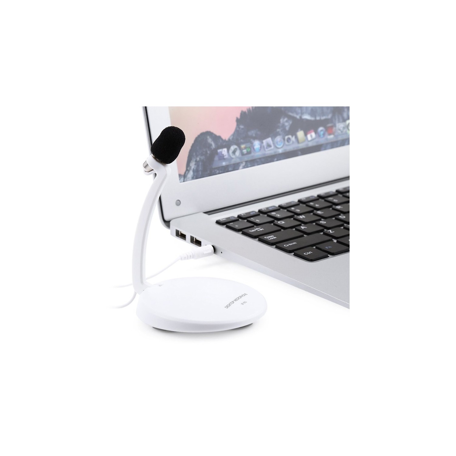 axGear Microphone de bureau de 3,5 mm à pince pour ordinateur portable, enregistrement audio Skype