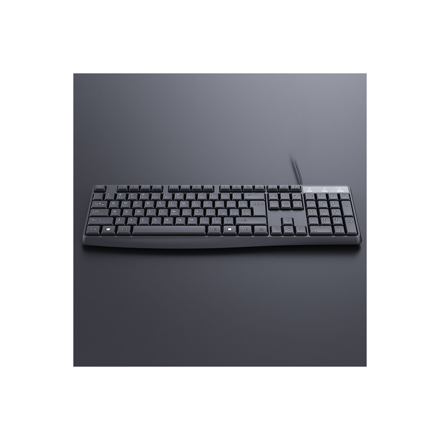 USB Wired Keyboard Full Sized Water Spill Resistant Black - axGear