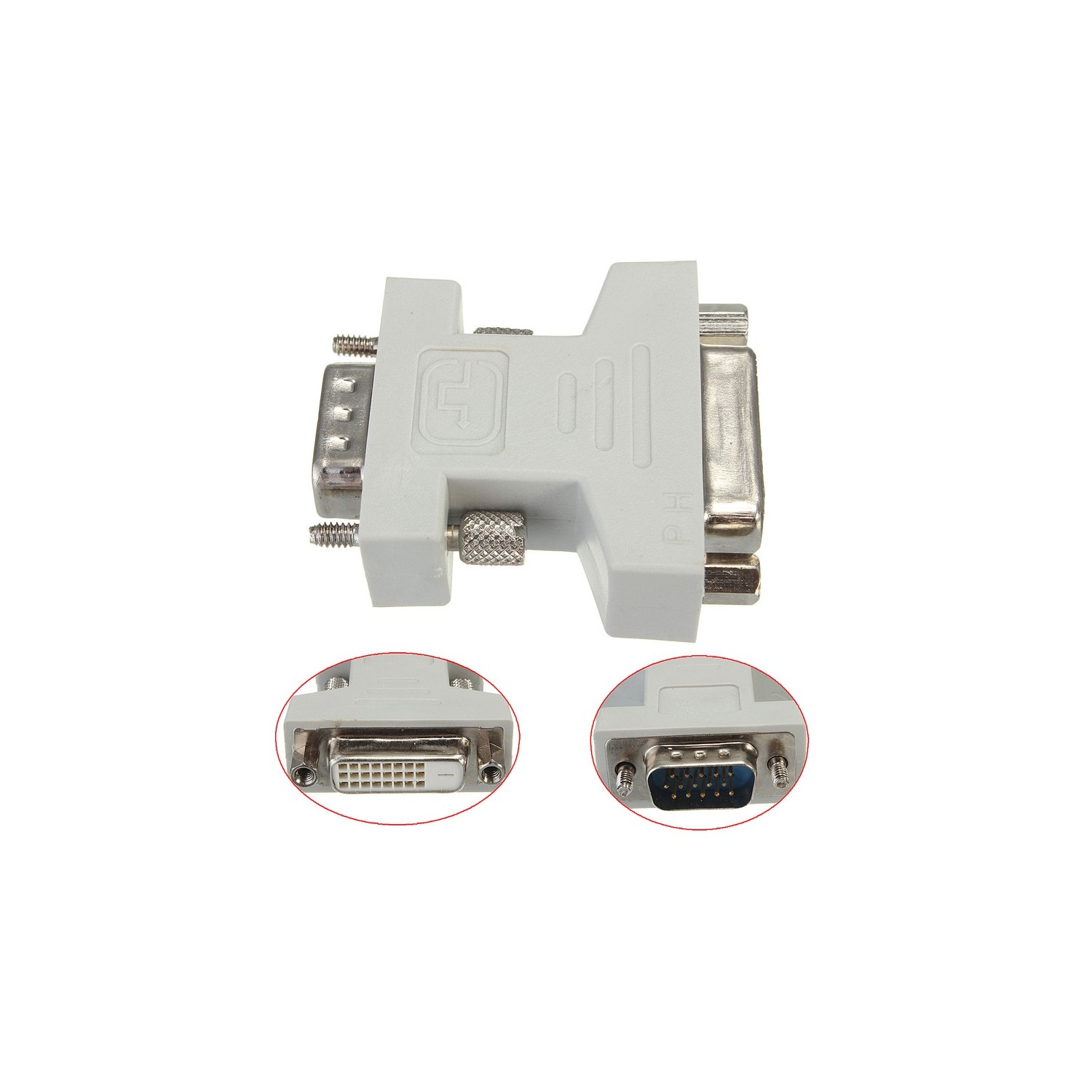 Adaptateur DVI-I femelle analogique 24 + 1 vers VGA mâle 15 broches d’axGear