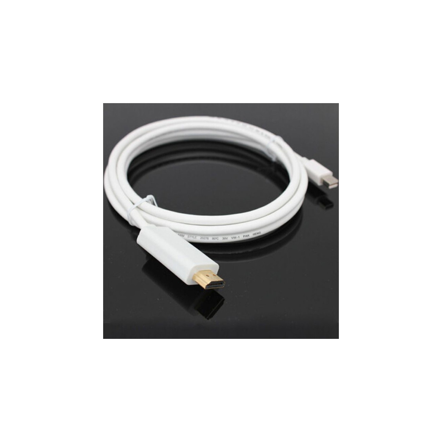 axGear Mini Displayport To HDMI Cable Adapter MM Thunderbolt Video Display Converter 6Ft 1.8M