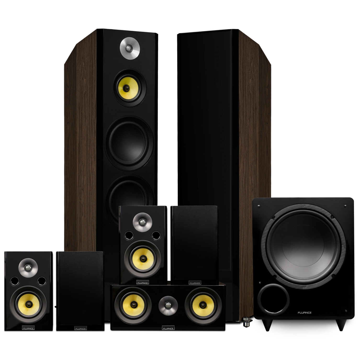 Fluance Signature HiFi Surround Sound Home Theater 7.1 Channel System - Natural Walnut