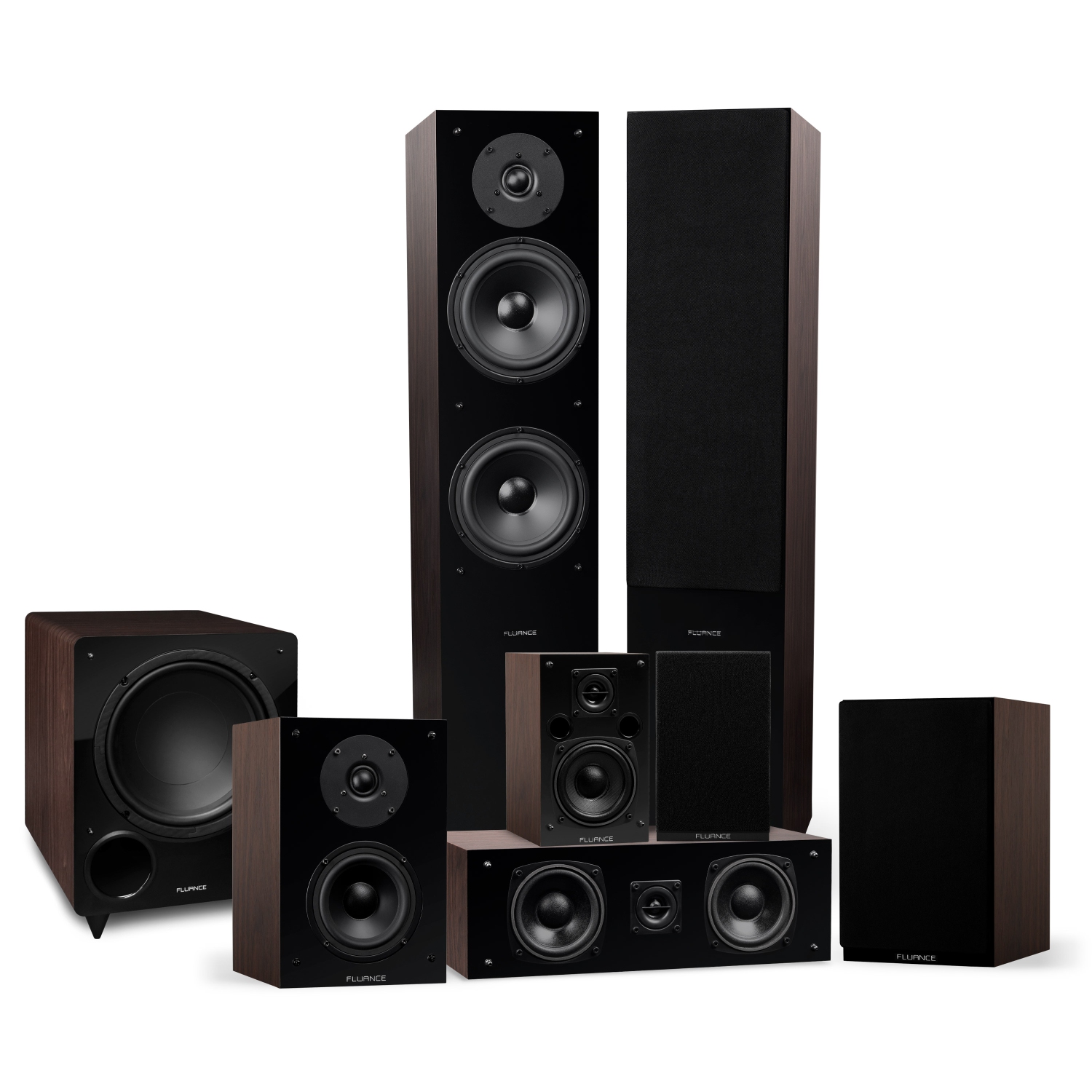 Fluance Elite High Definition Surround Sound Home Theater 7.1 Channel System - Natural Walnut
