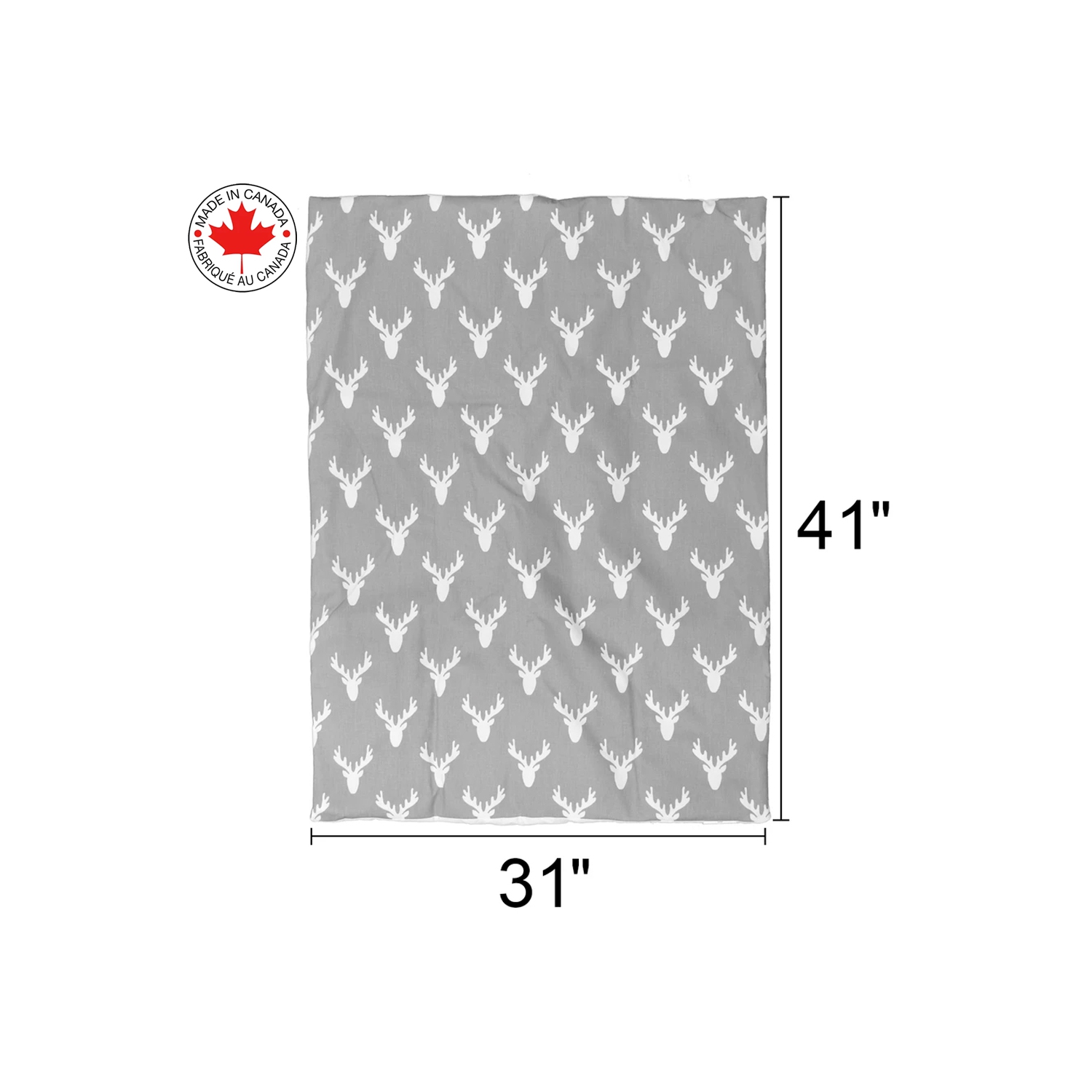 Bebelelo- literie pour bébé gris et blanc avec un motif d'orignal, parfaite pour les filles et les garçons