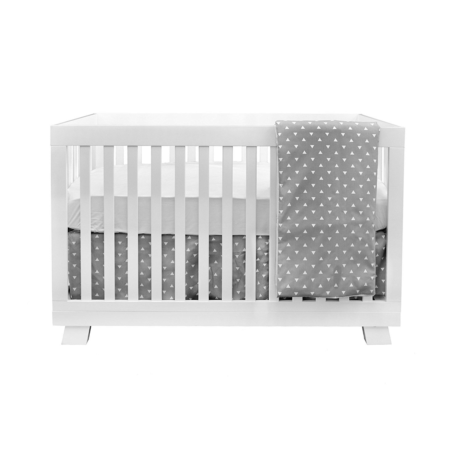 Bebelelo- literie pour bébé gris et blanc avec un motif de triangles, parfaite pour les filles et les garçons