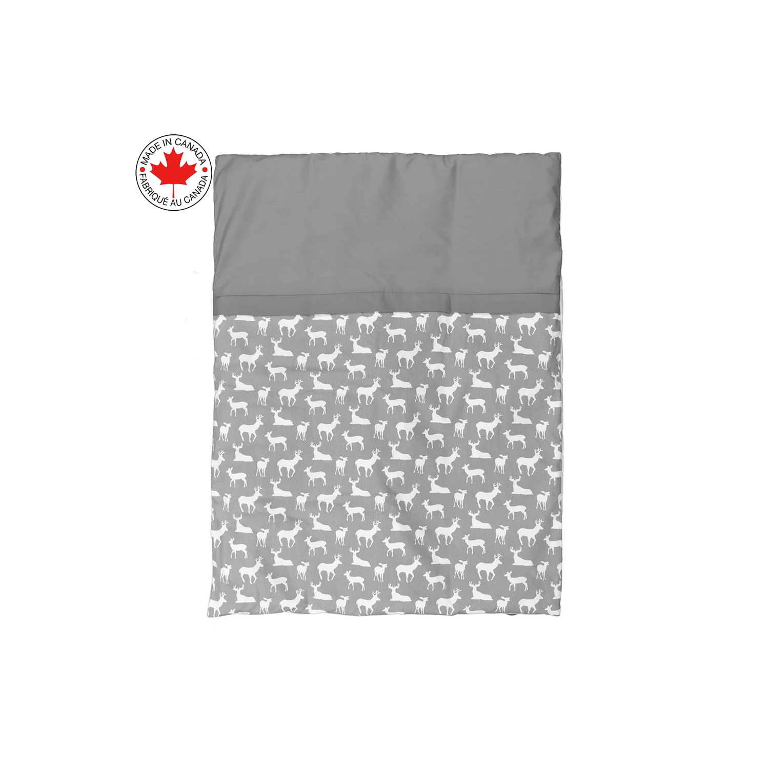 Ensemble de literie 7 pièces pour lit de bébé de BELelo, idéal pour les filles et les garçons, comprend des motifs de cerfs gris et blanc