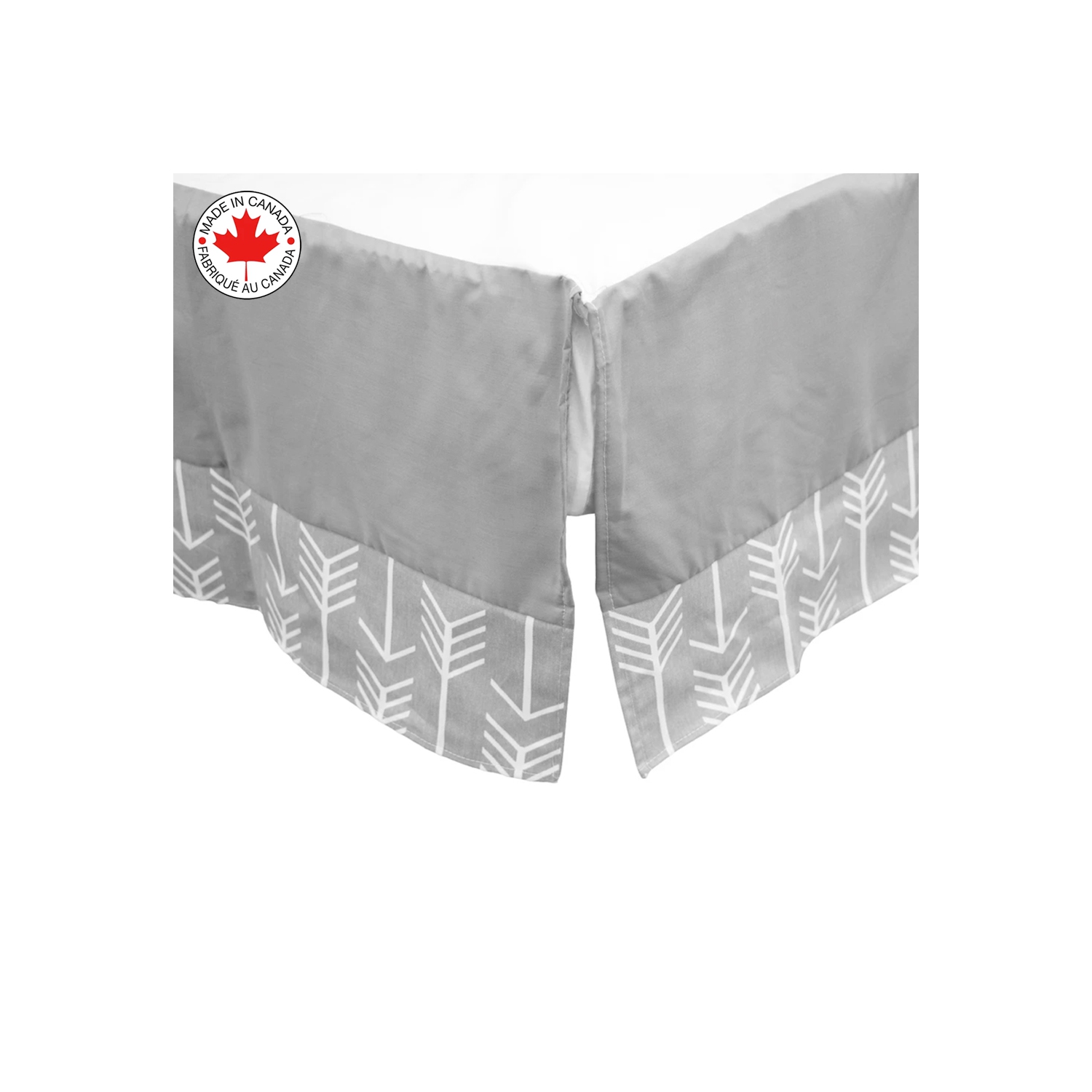 Bebelelo- Literie 7 morceaux pour bébé gris et blanc avec un motif de flèches