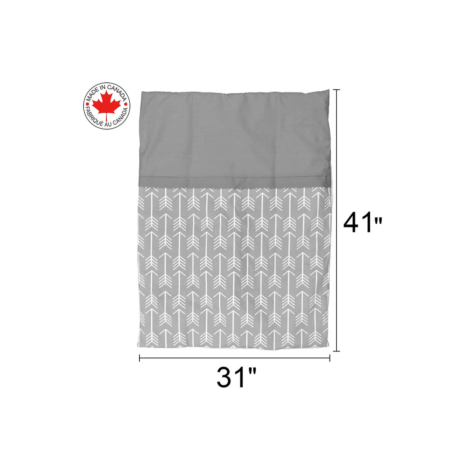 Bebelelo- Literie 7 morceaux pour bébé gris et blanc avec un motif de flèches