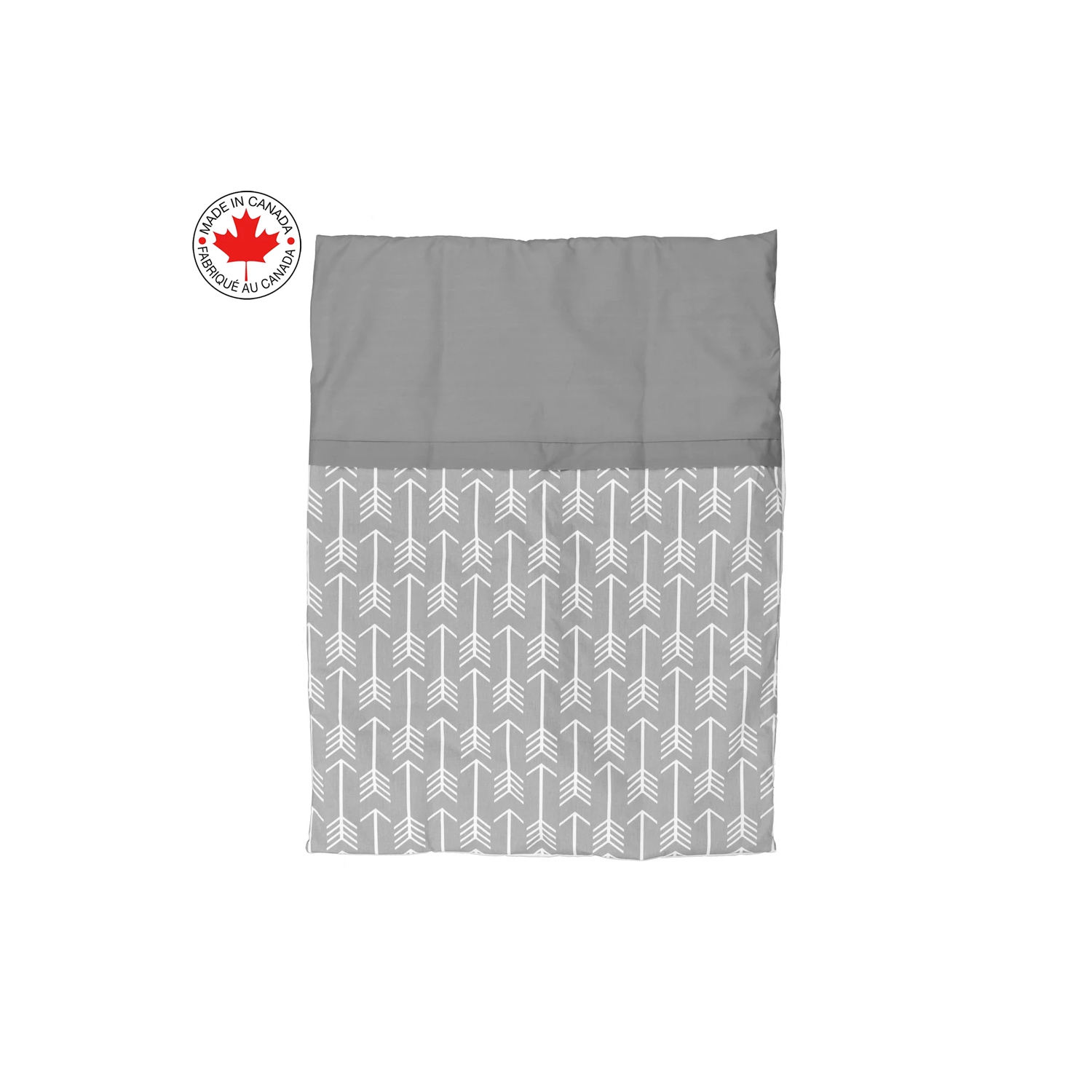 Bebelelo- Literie 7 morceaux pour bébé gris et blanc avec un motif de flèches