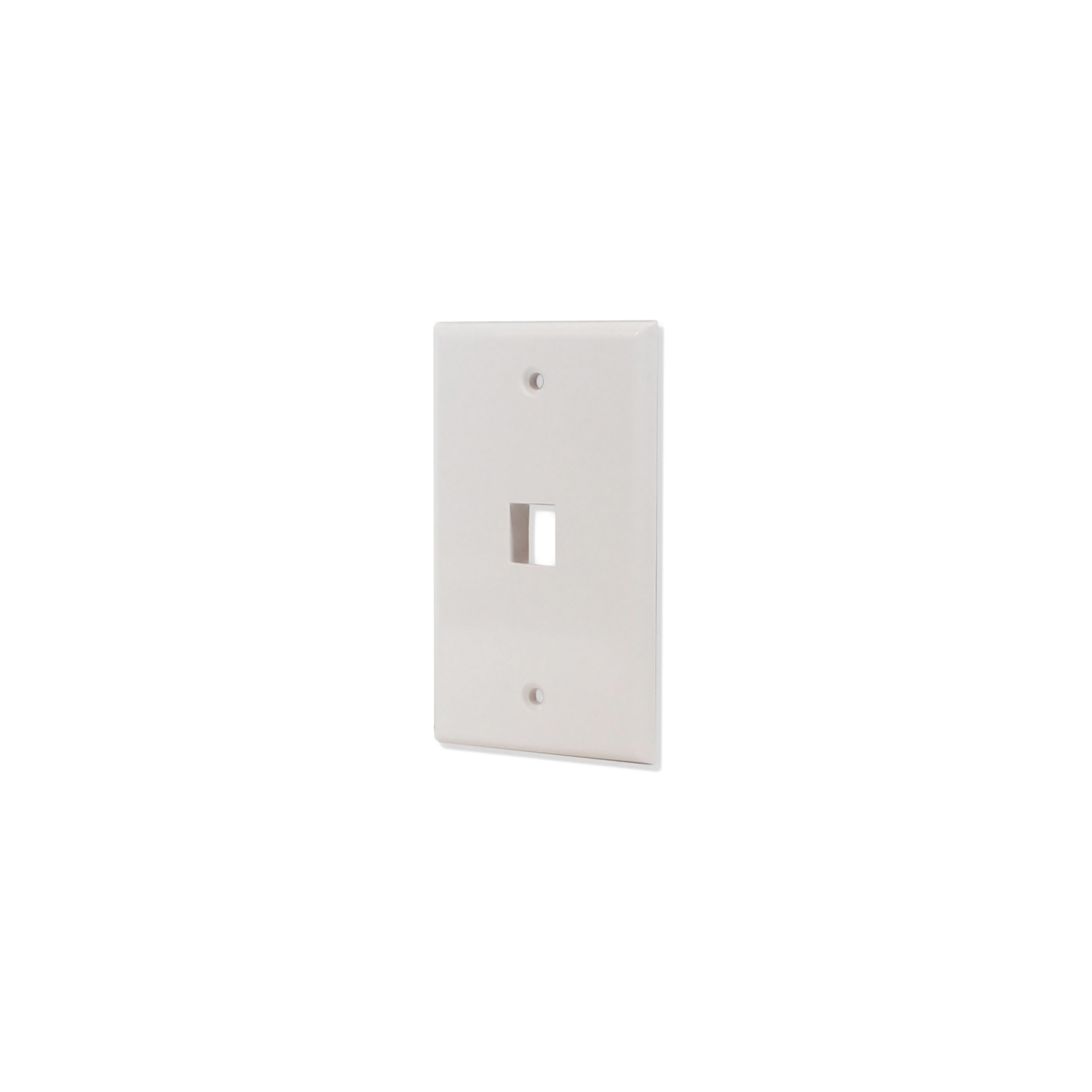 axGear 1 Port Keystone Wall Plate Single Gang Standard Size RJ45 Jack Modular Insert Cat5e Cat6 Ethernet Port White