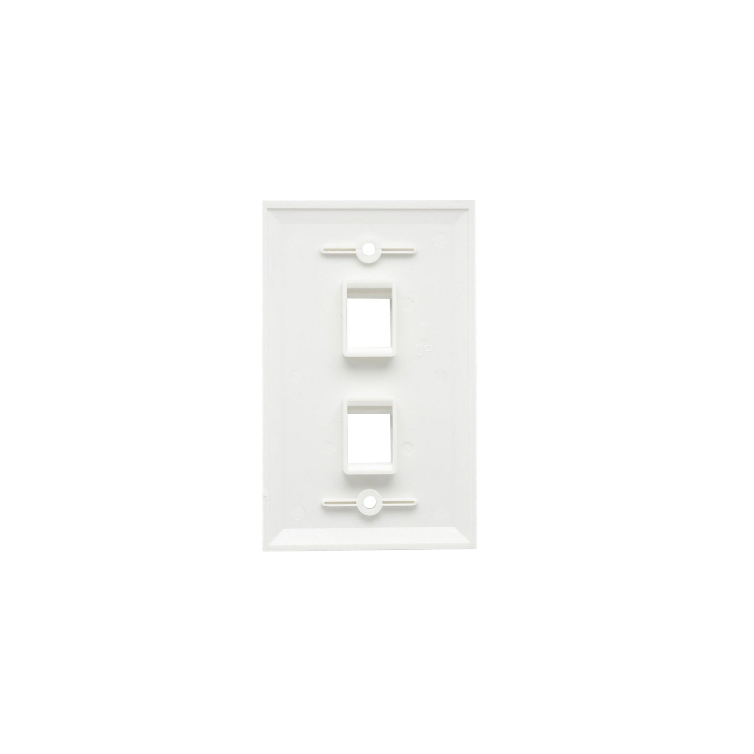 axGear 2 Port Keystone Wall Plate Single Gang Standard Size RJ45 Jack Modular Insert Cat5e Cat6 Ethernet Port White