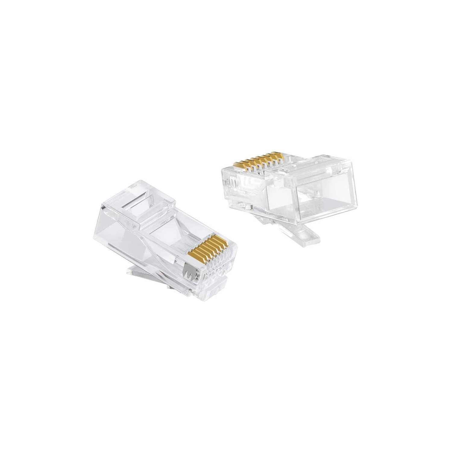 axGear RJ45 Crystal Head Cat5e Network Cable Connector Gold Plated 100pcs