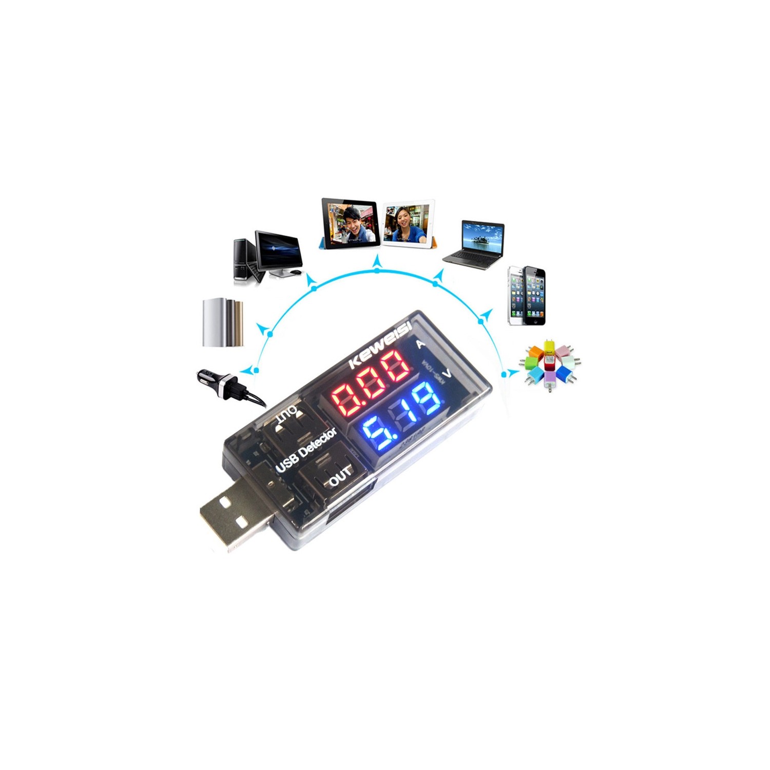 axGear USB Charger Doctor Voltage Current Meter Mobile Battery Tester Power Detector