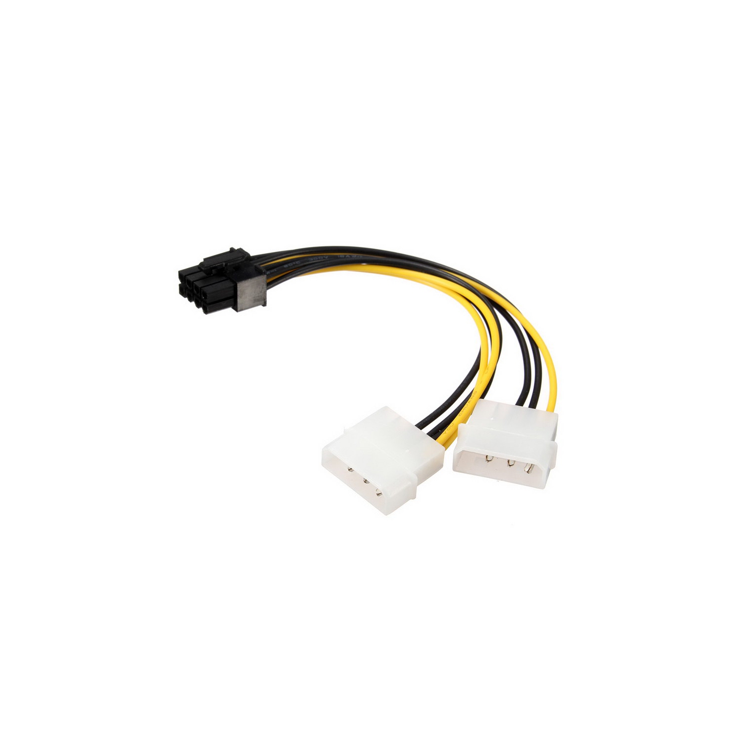 axGear Dual 4 Pin Molex IDE to 8 Pin PCI Express Power Cable PCI-E Adapter