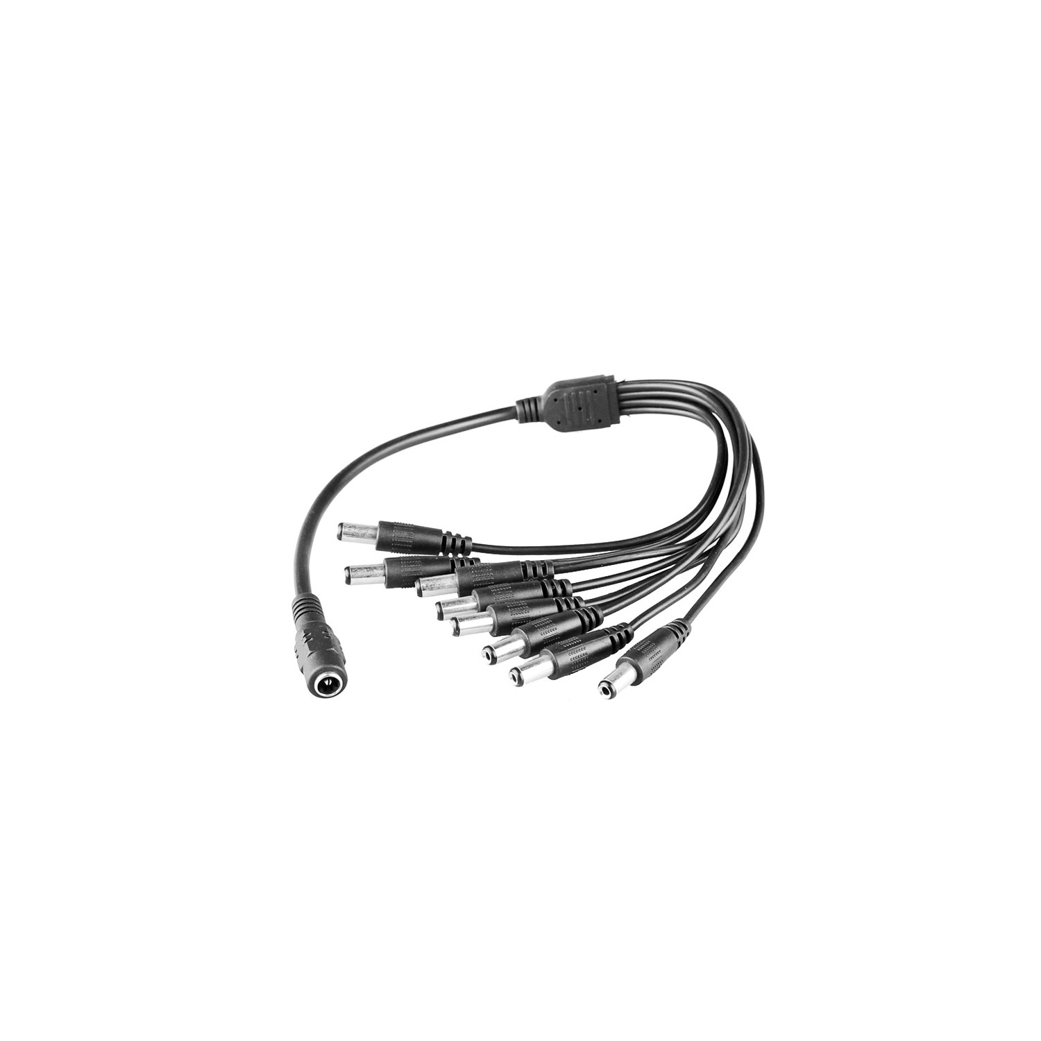 Câble répartiteur d’alimentation c.c. 1 à 8 Adaptateur femelle à mâle d’axGear pour caméra de sécurité DVR 5,5 x 2.1 mm