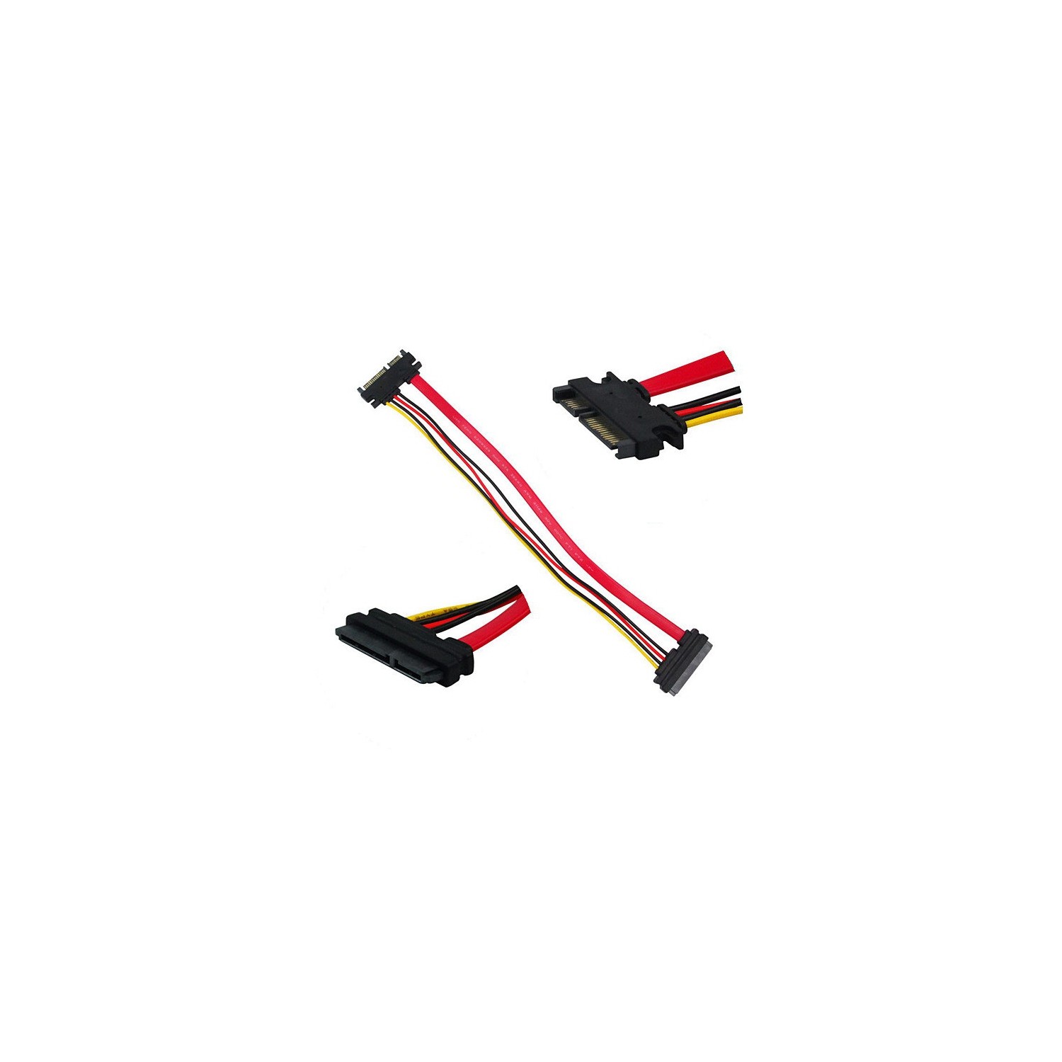 axGear 12'' Male to Female 7+15 Pin Serial SATA Data Power Combo Extend Extension Cable