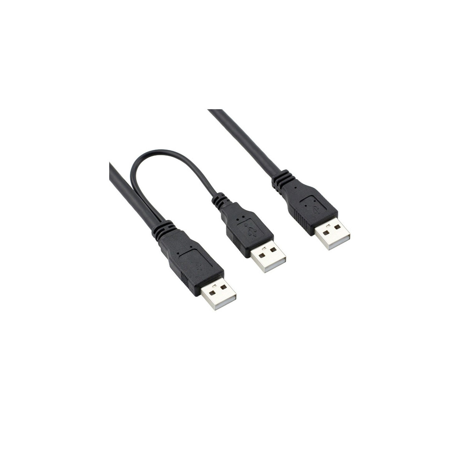 axGear Brand New USB 2.0 A Male to 2 X A Male Y Splitter Cable Cord for Power Data Sync