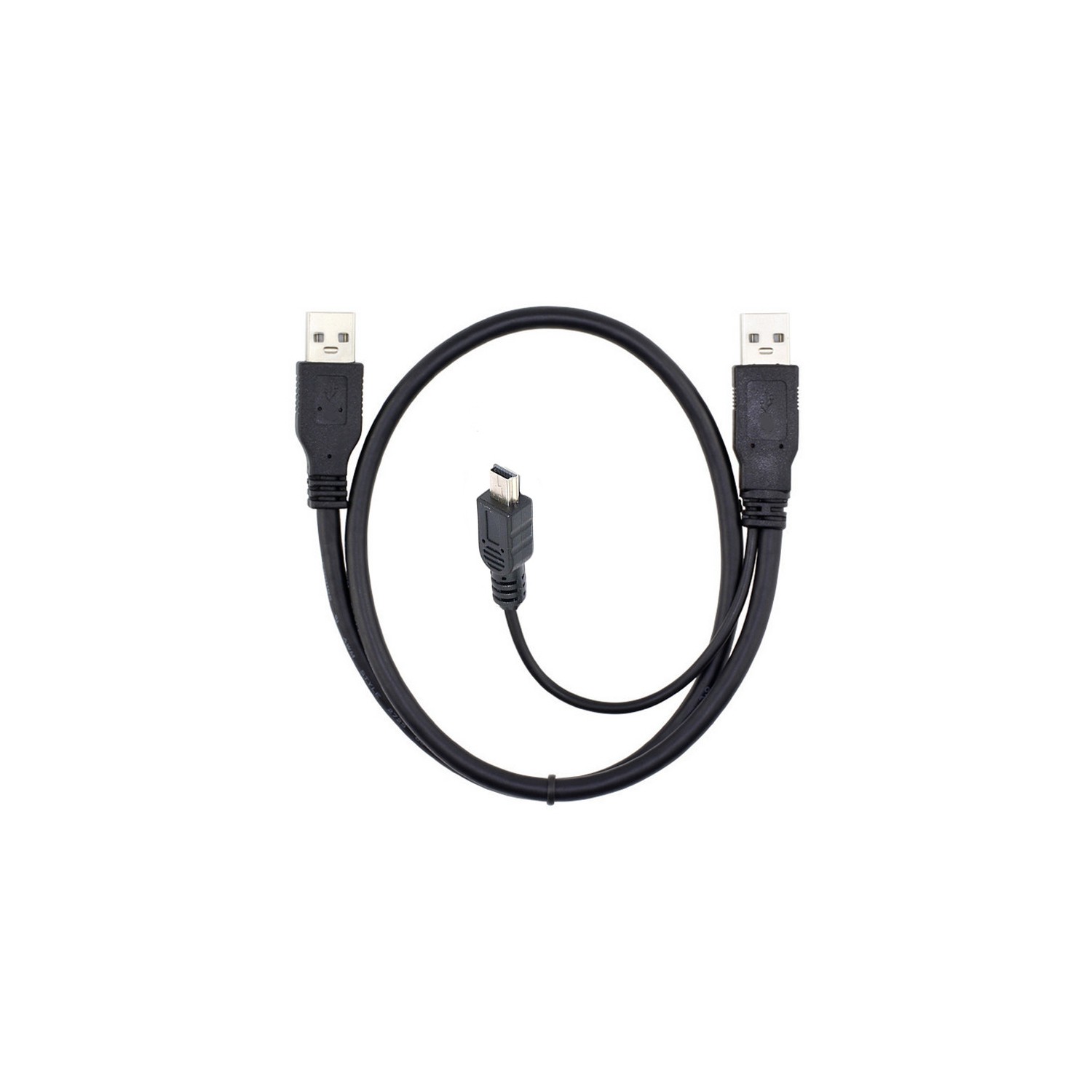 axGear USB 2.0 Male to Mini 5 Pin Y Cable Data and Power Cable for Hard Disk Drive