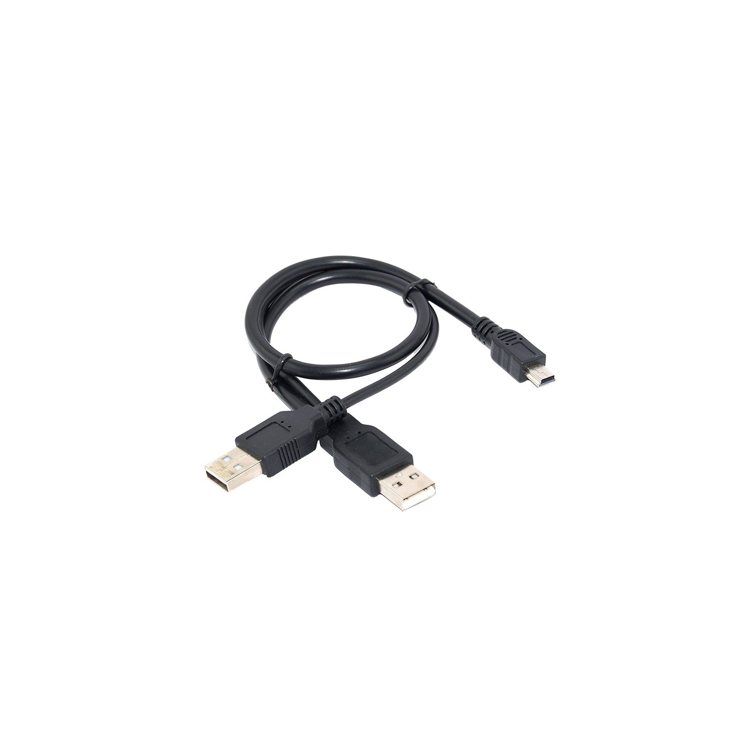 axGear USB 2.0 Male to Mini 5 Pin Y Cable Data and Power Cable for Hard Disk Drive