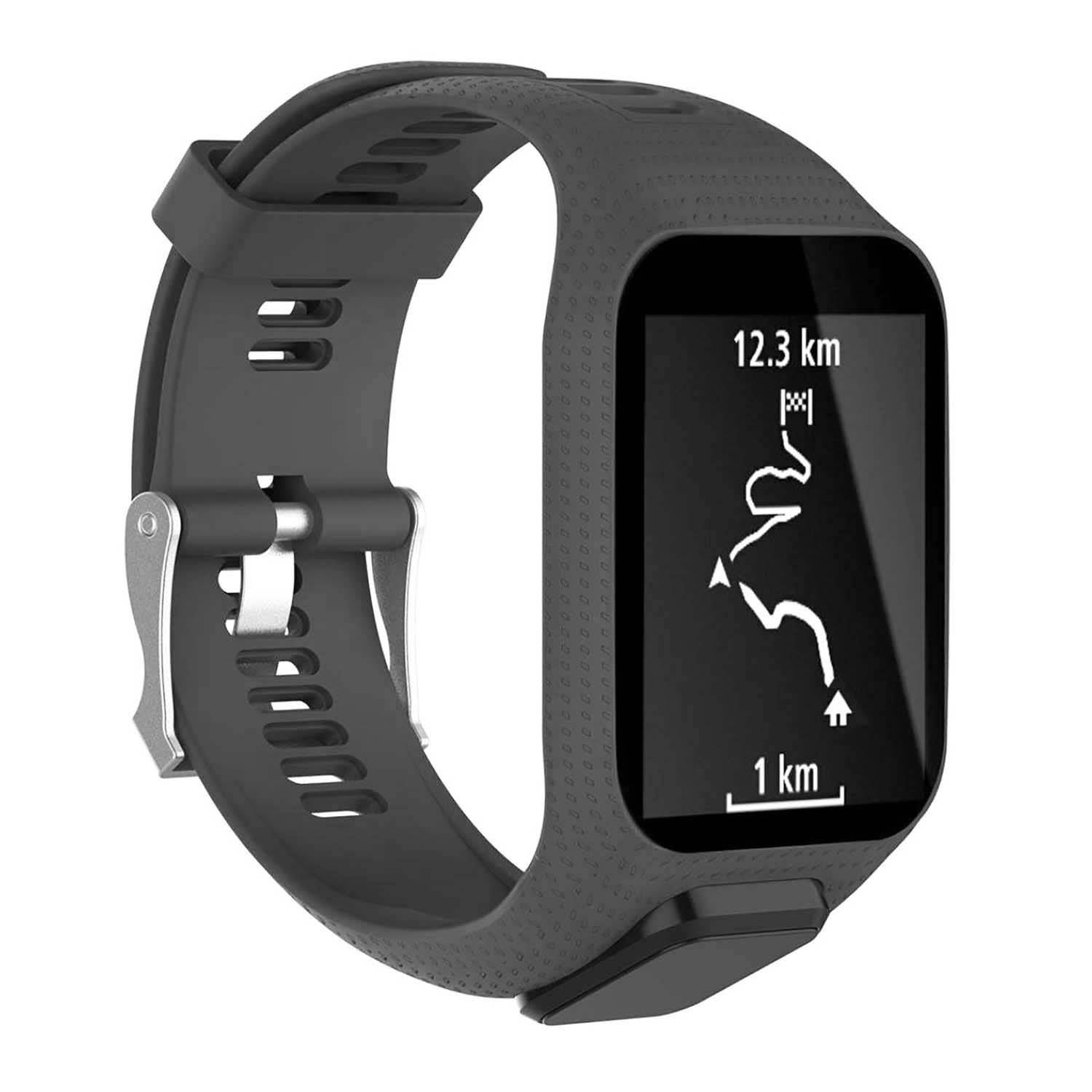 StrapsCo Replacement Band Strap for TomTom Runner 2 & 3 Watch in Charcoal