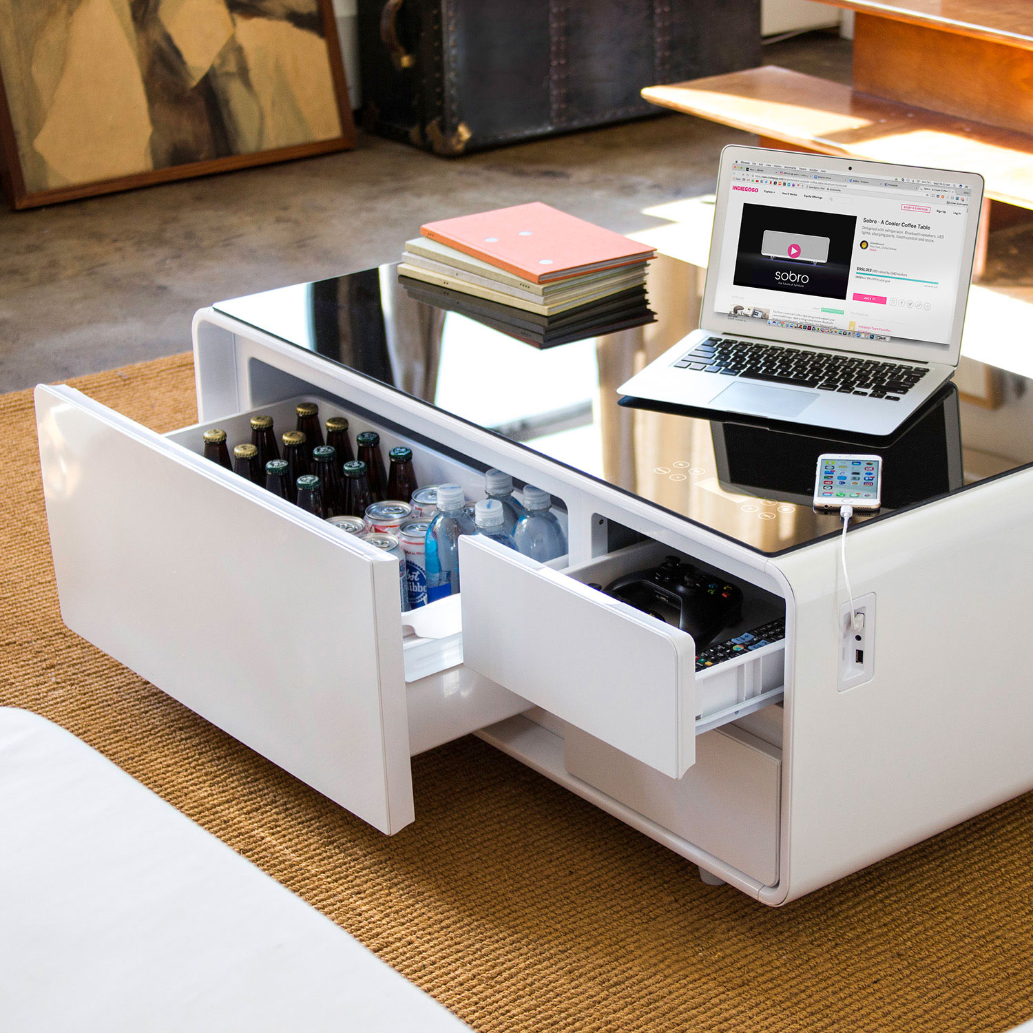 Mini Table Basse Moderne Et Intelligente Avec Réfrigérateur