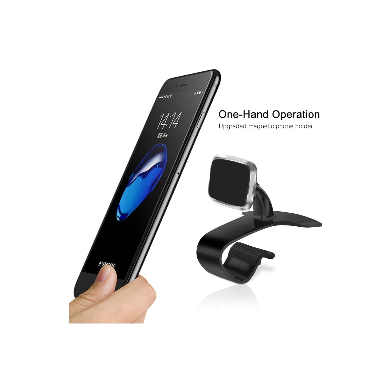 Navor Universal Car Phone Mount Holder for Vent Windshield Dashboard for Smartphones Including iPhone 7,7P, 6, 6S, Galaxy S7, S7 Edge-Sliver