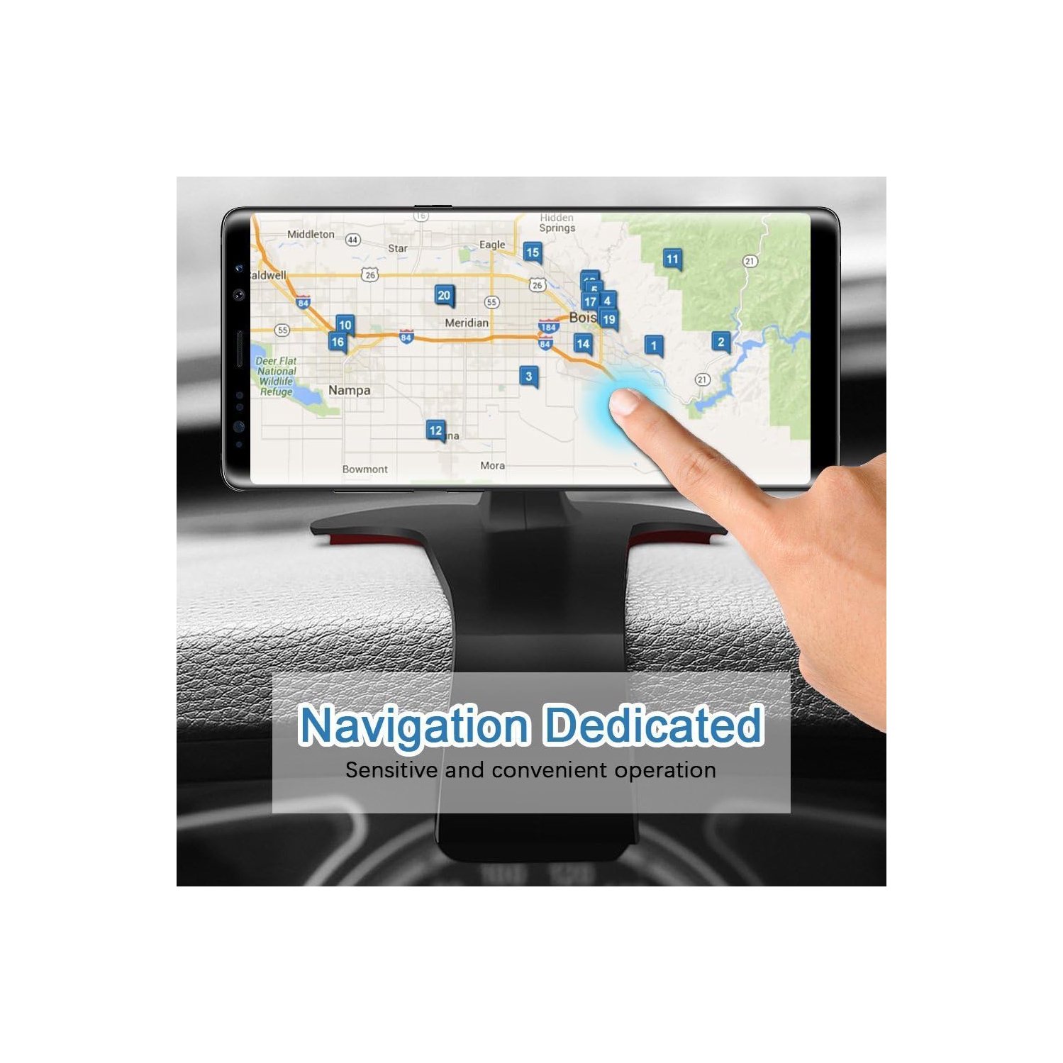 Navor Universal Car Phone Mount Holder for Vent Windshield Dashboard for Smartphones Including iPhone 7,7P, 6, 6S, Galaxy S7, S7 Edge-Sliver