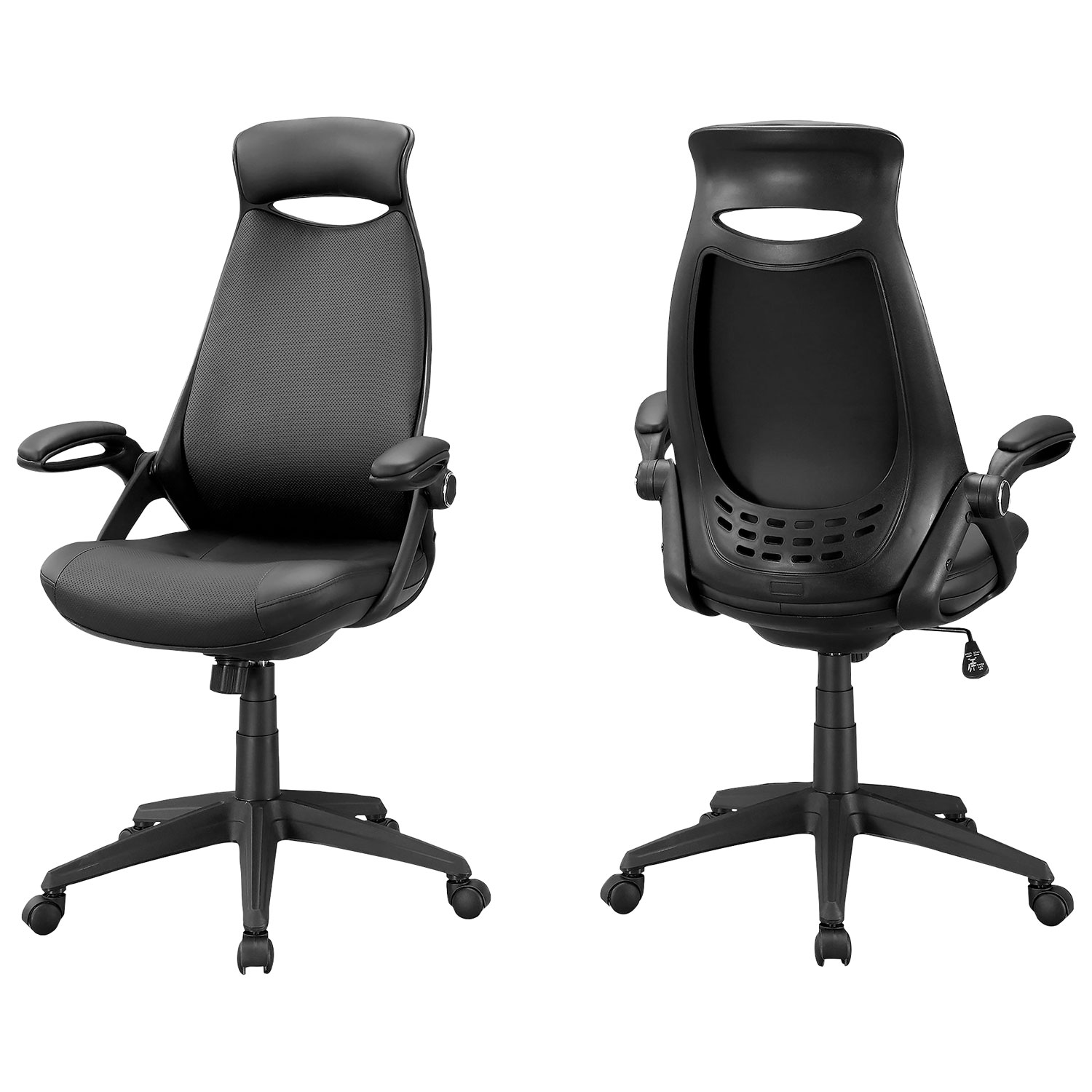 Fauteuil de bureau en similicuir Monarch - Noir