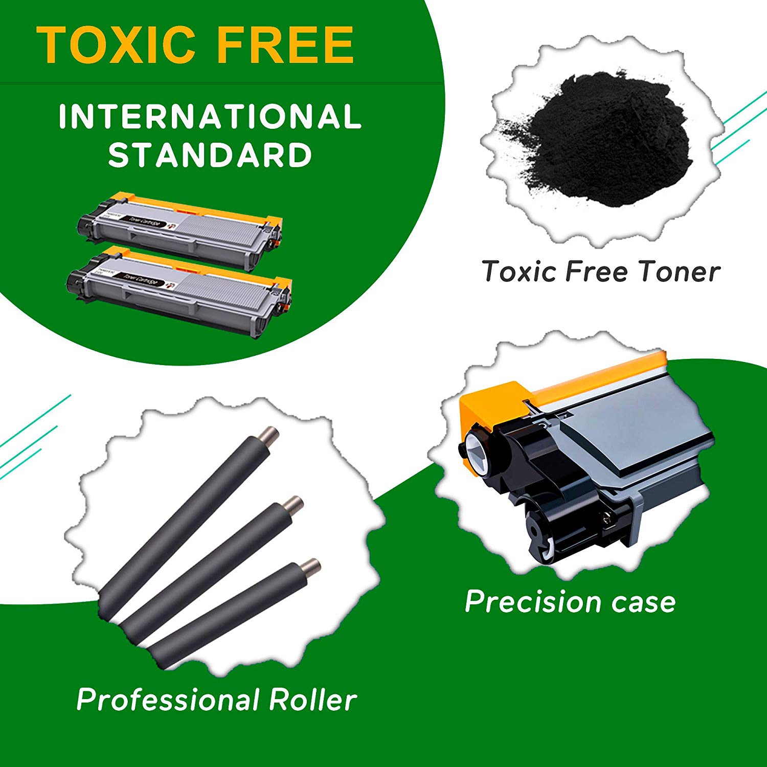 GREENSKY 2Packs （2 x Black ）Compatible Replacement For Brother TN630 TN660 TN660 TN2320 High Yield Toner Cartrid