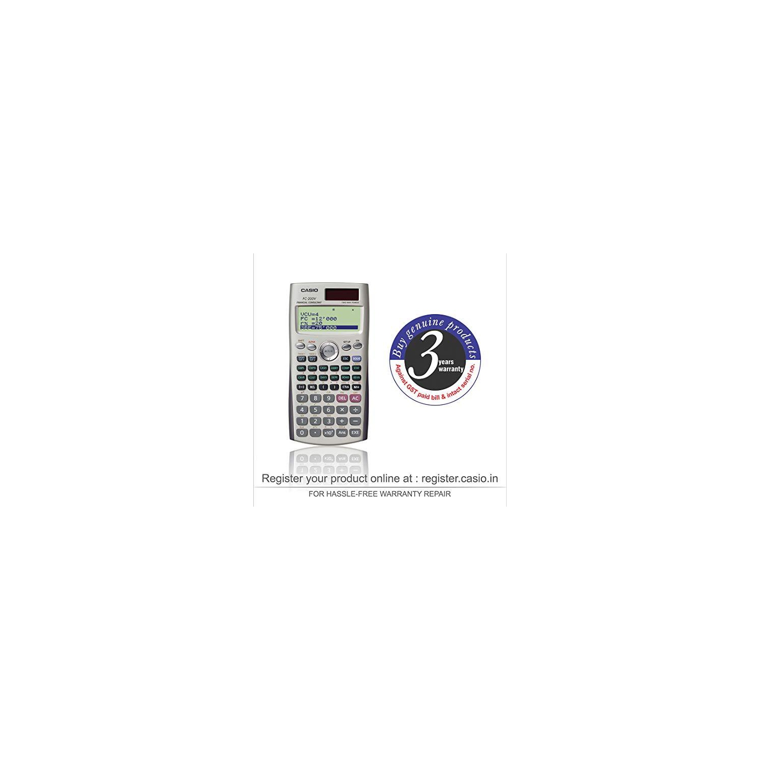 Casio FC-200V Financial Calculator with 4-Line Display