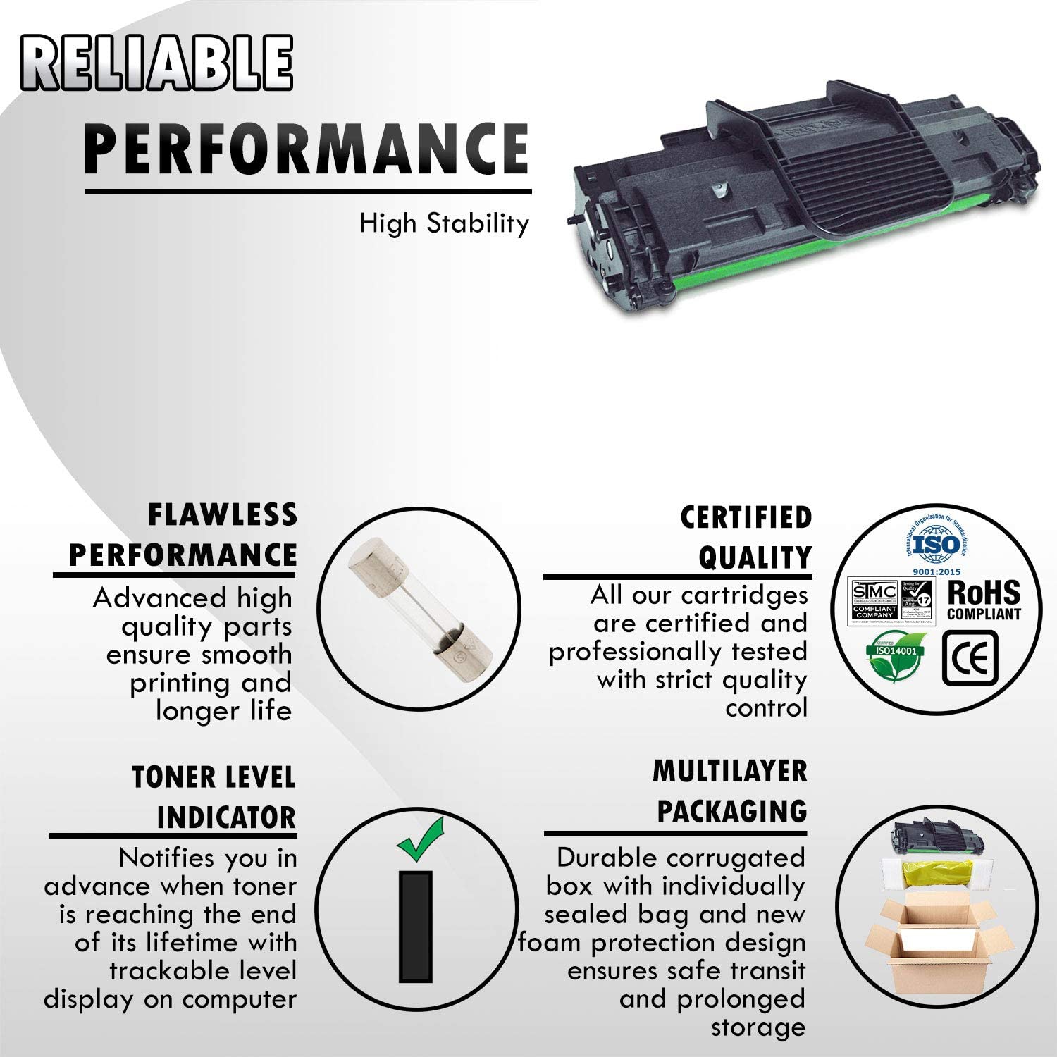 Inkfirst® Compatible Toner Cartridge 1100 310-6640 310-7660 Replacement for Dell 1100 1110 Black