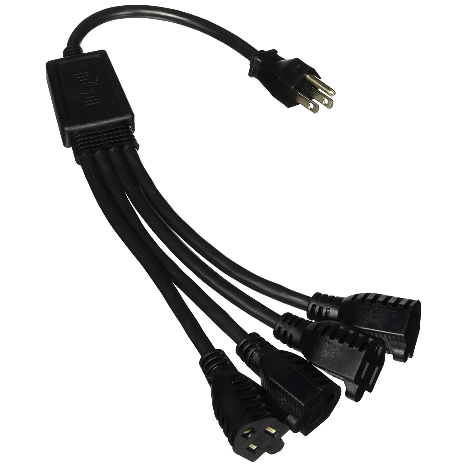 C2G 29803 16 AWG 1-to-4 Power Cord Splitter TAA Compliant Black (18 Inch)
