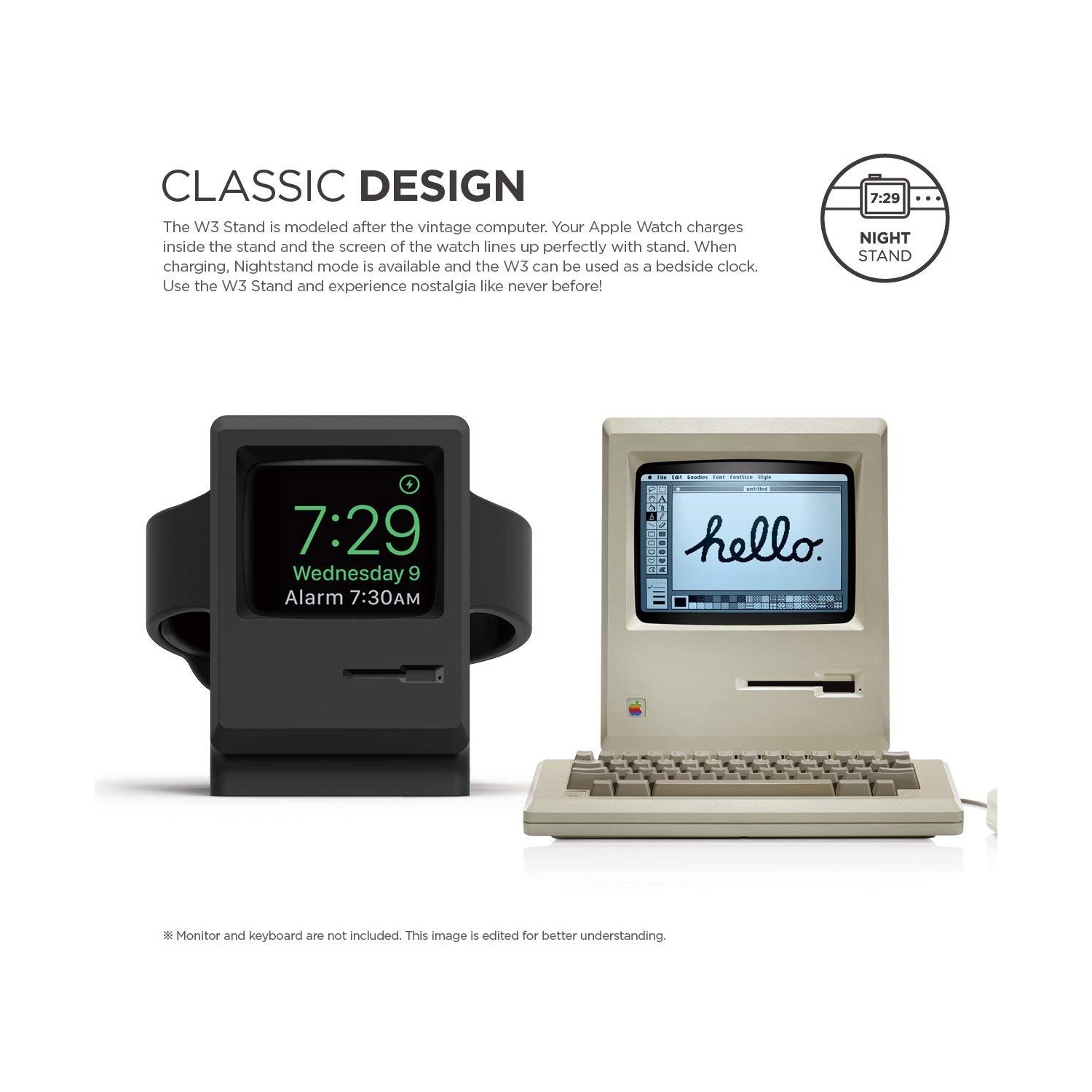 elago W3 Stand for Apple Watch Series 4 Series 3 Series 2 Series 1 42mm 40mm 38mm [Nightstand Mode][Origina