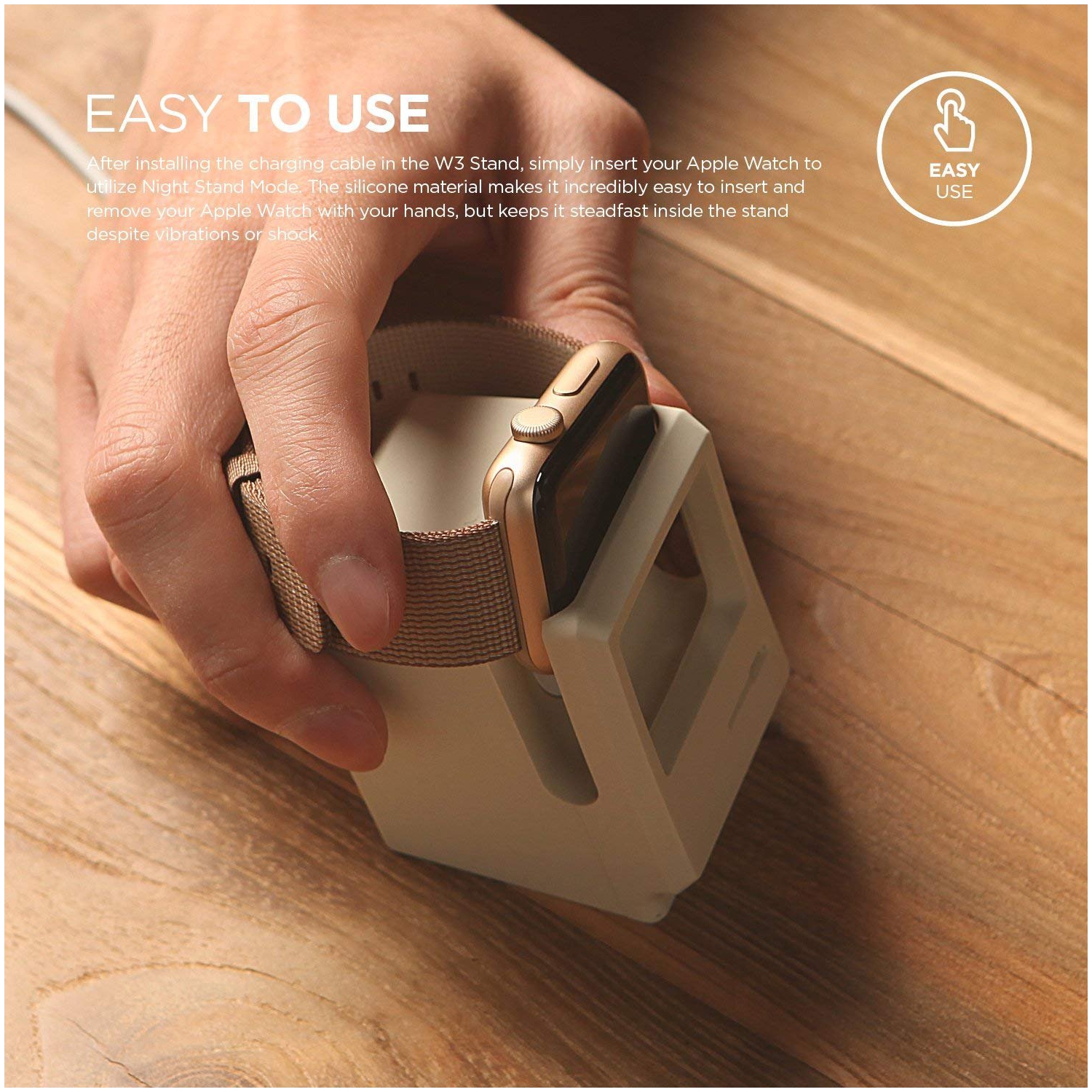 elago W3 Stand for Apple Watch Series 4 Series 3 Series 2 Series 1 42mm 40mm 38mm [Nightstand Mode][Origina